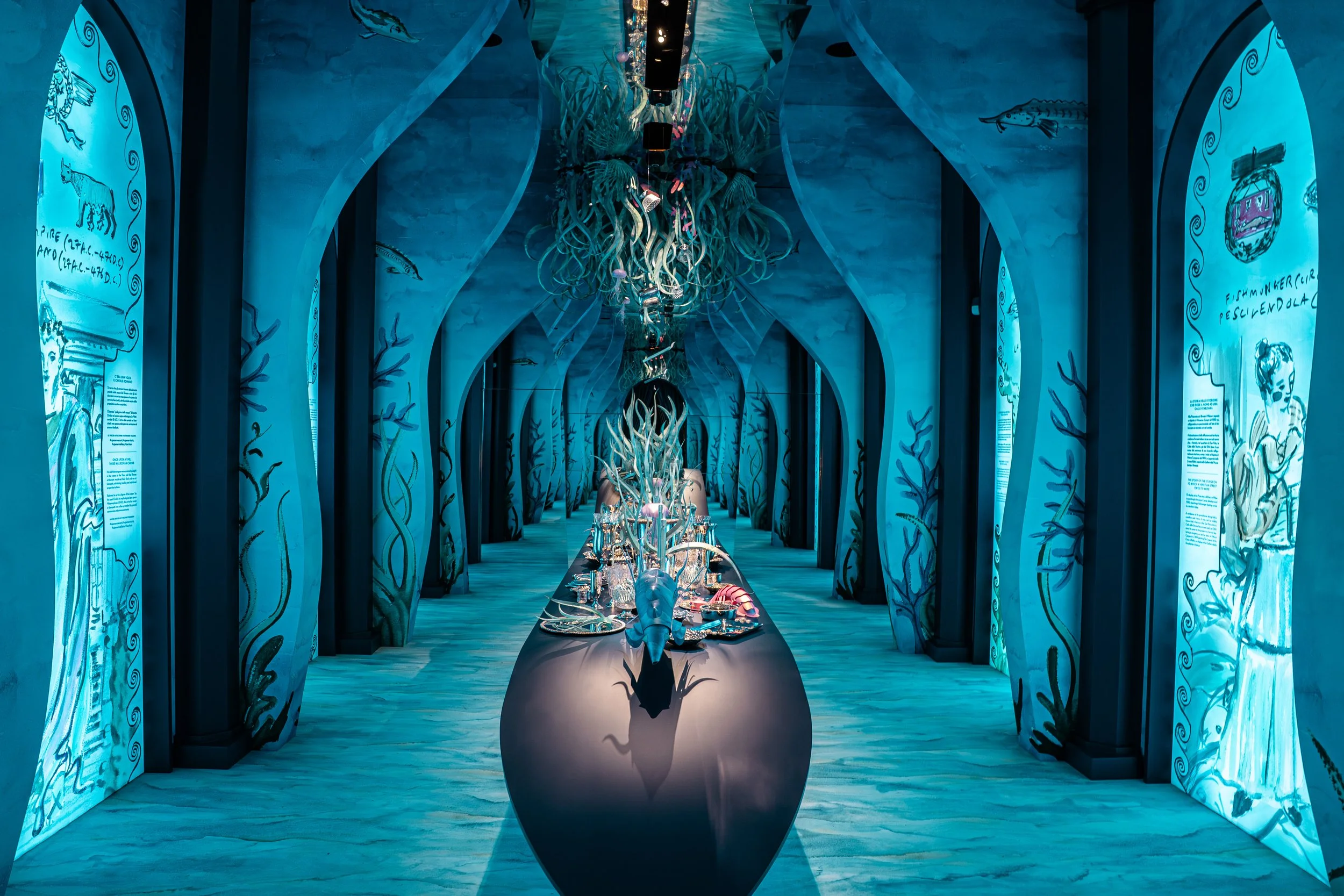 Paper installation created for Buccellati Aquae Mirabiles during Milan Design Week 2026