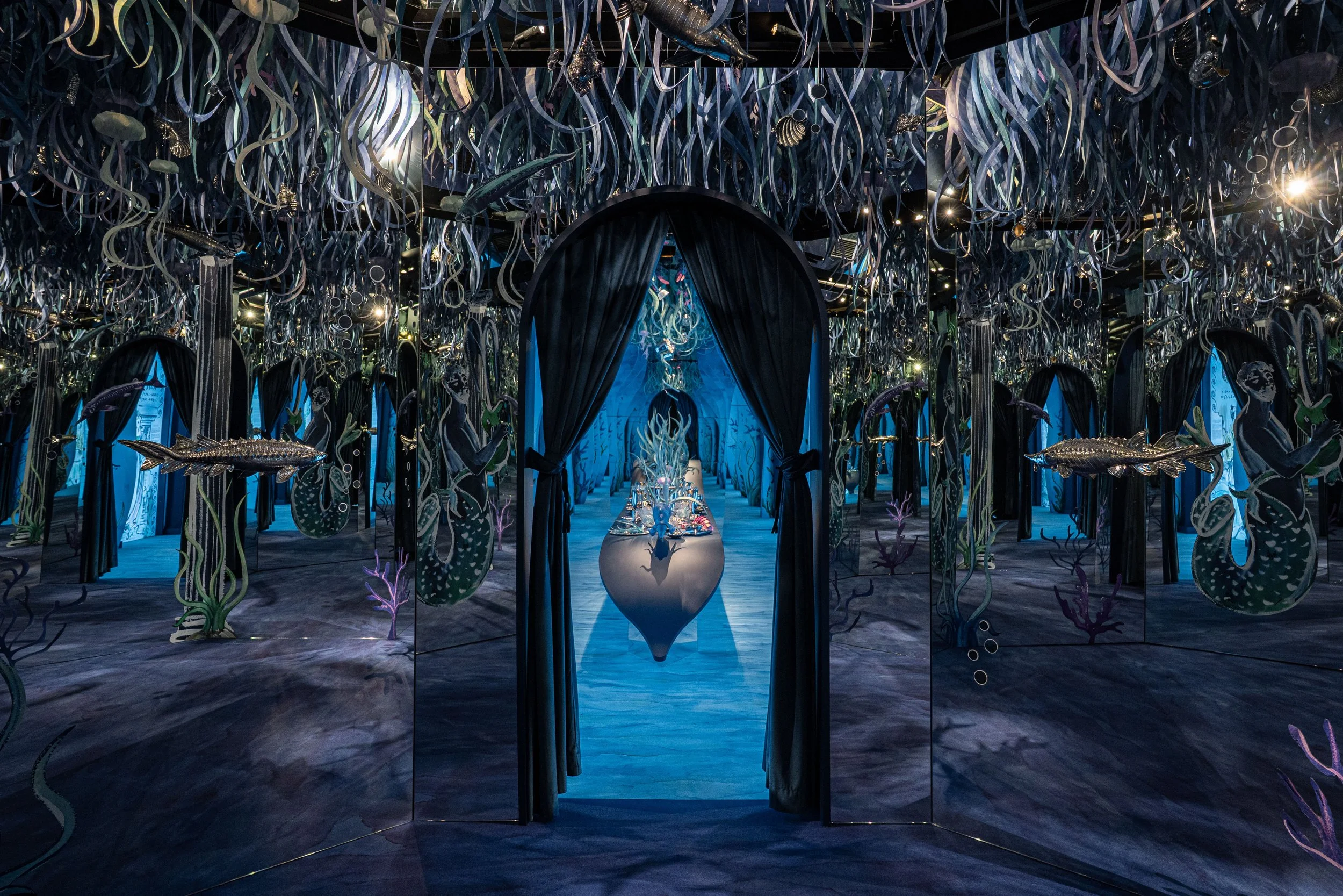 Paper installation created for Buccellati Aquae Mirabiles during Milan Design Week 2026