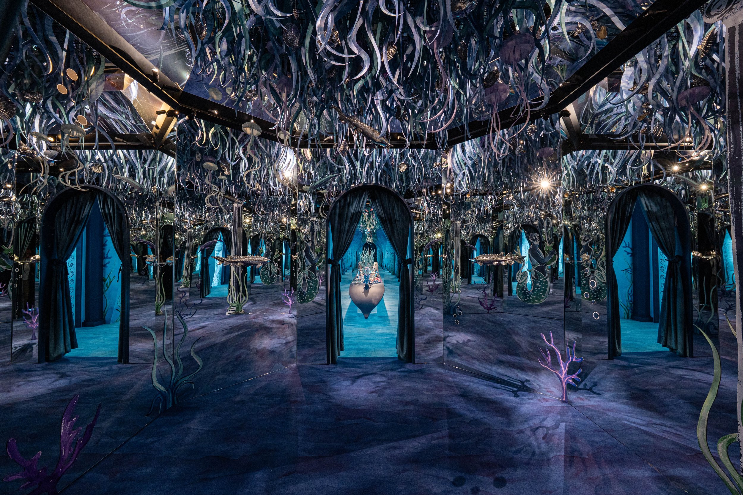 Paper installation created for Buccellati Aquae Mirabiles during Milan Design Week 2026