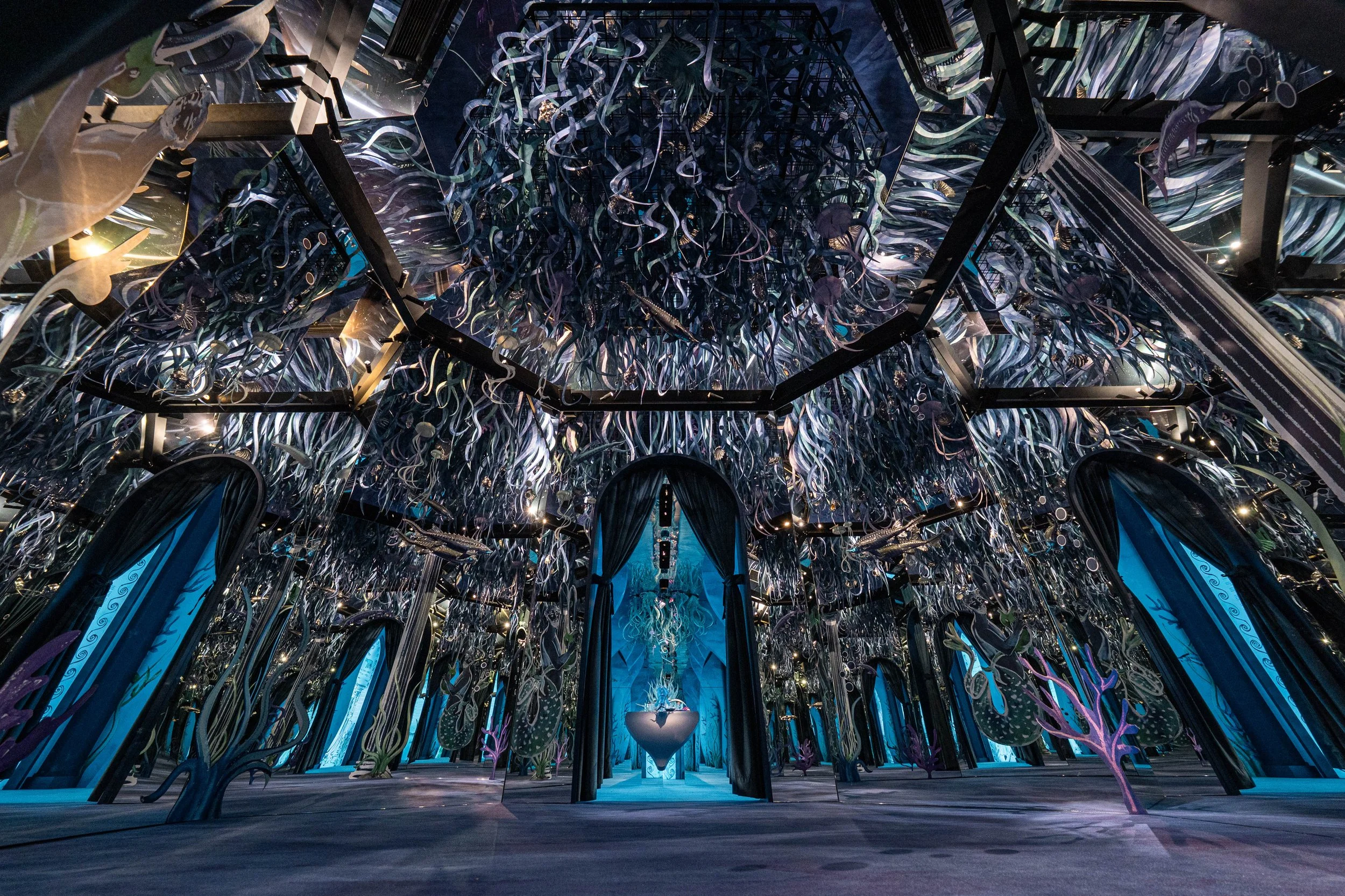 Paper installation created for Buccellati Aquae Mirabiles during Milan Design Week 2026