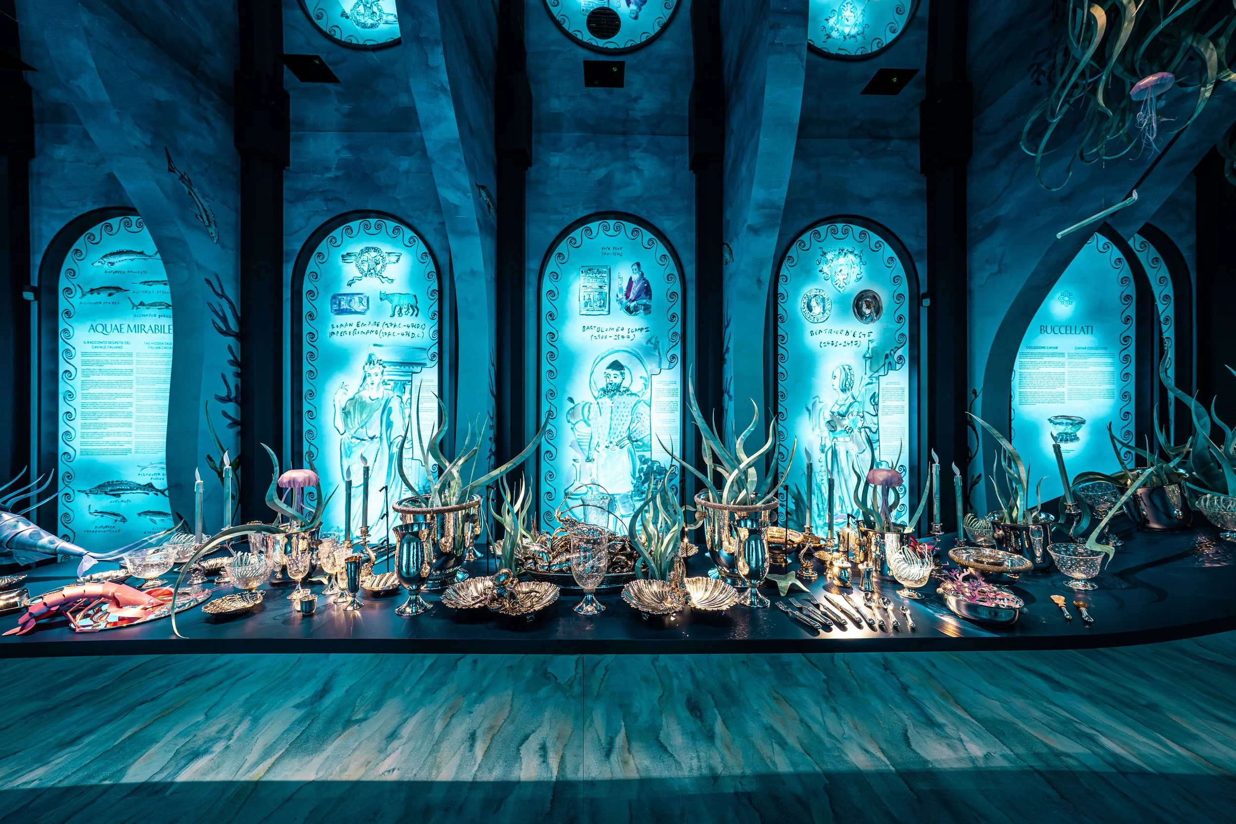 Paper installation created for Buccellati Aquae Mirabiles during Milan Design Week 2026