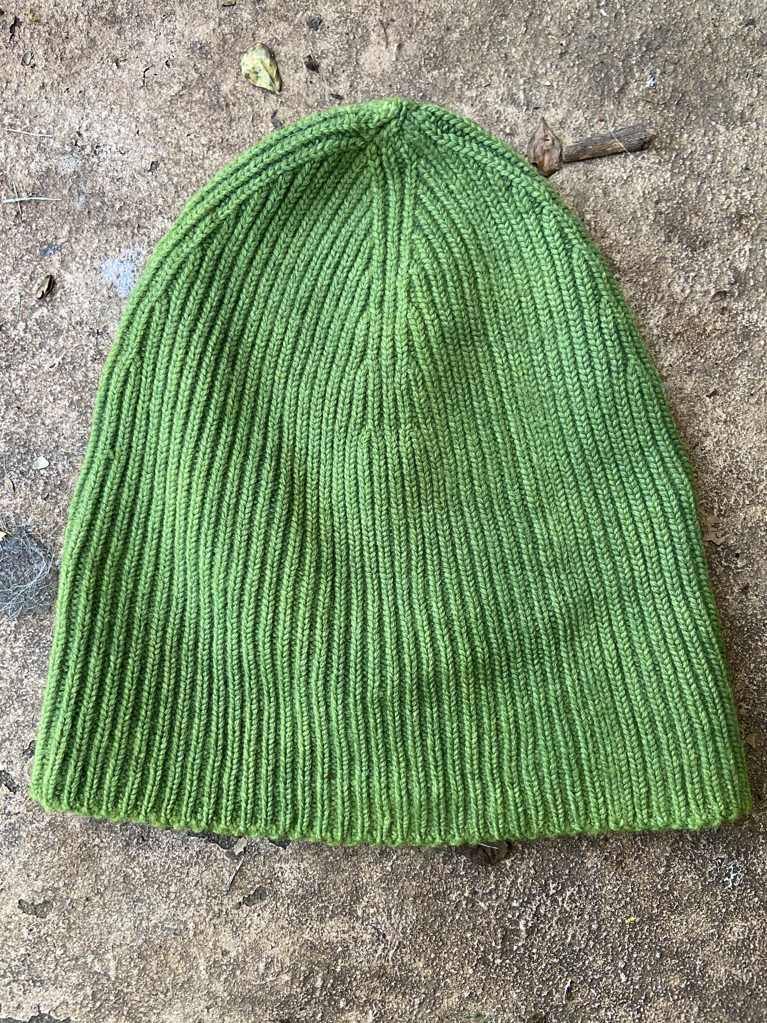 New Garden Green: Botanically-Dyed Merino Beanie