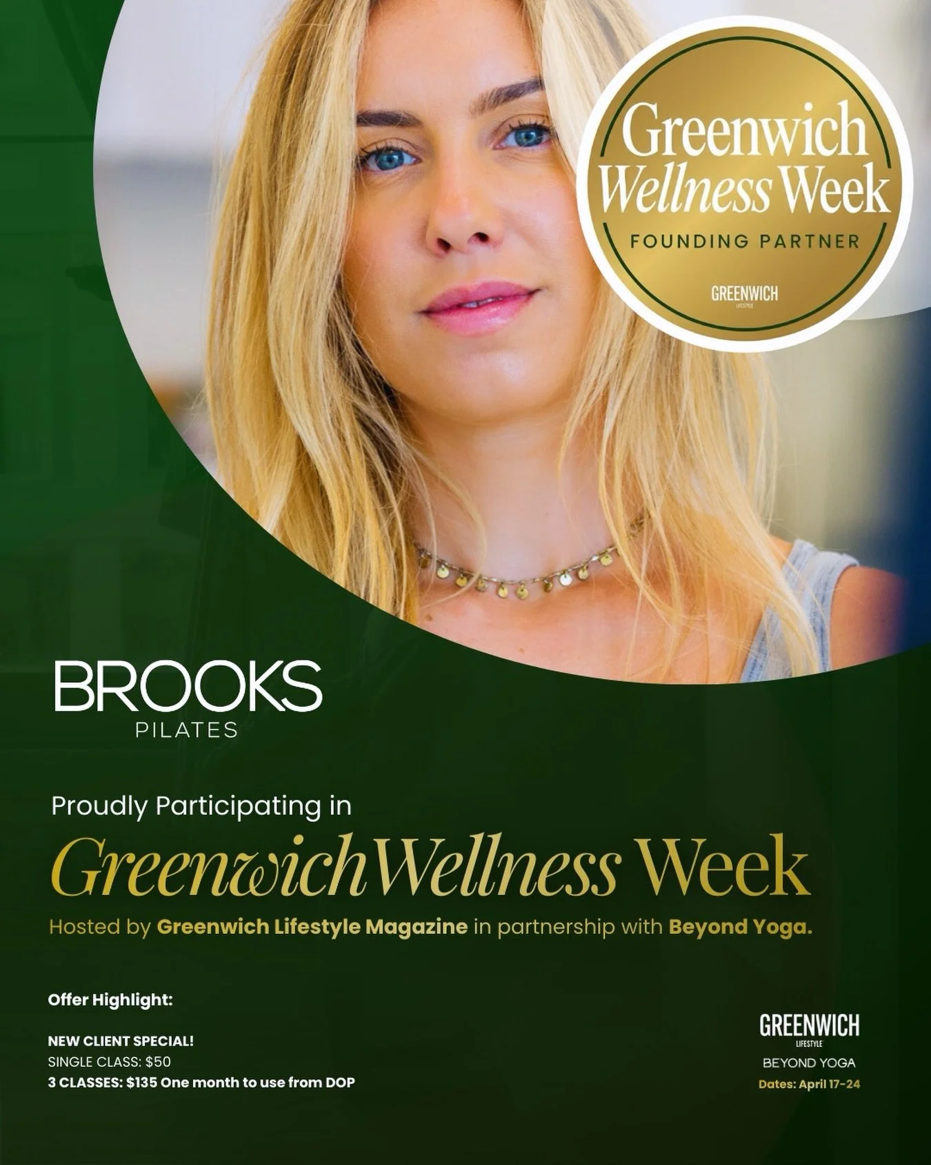 ✨ Last call for feel-good vibes! ✨

Greenwich Wellness Week hosted by @greenwichlifestylemag is wrapping up and you don&rsquo;t want to miss this special 💫

🔥 New Client Special:
&bull; 1 class &ndash; $50
&bull; 3 classes &ndash; $135

Come move, 