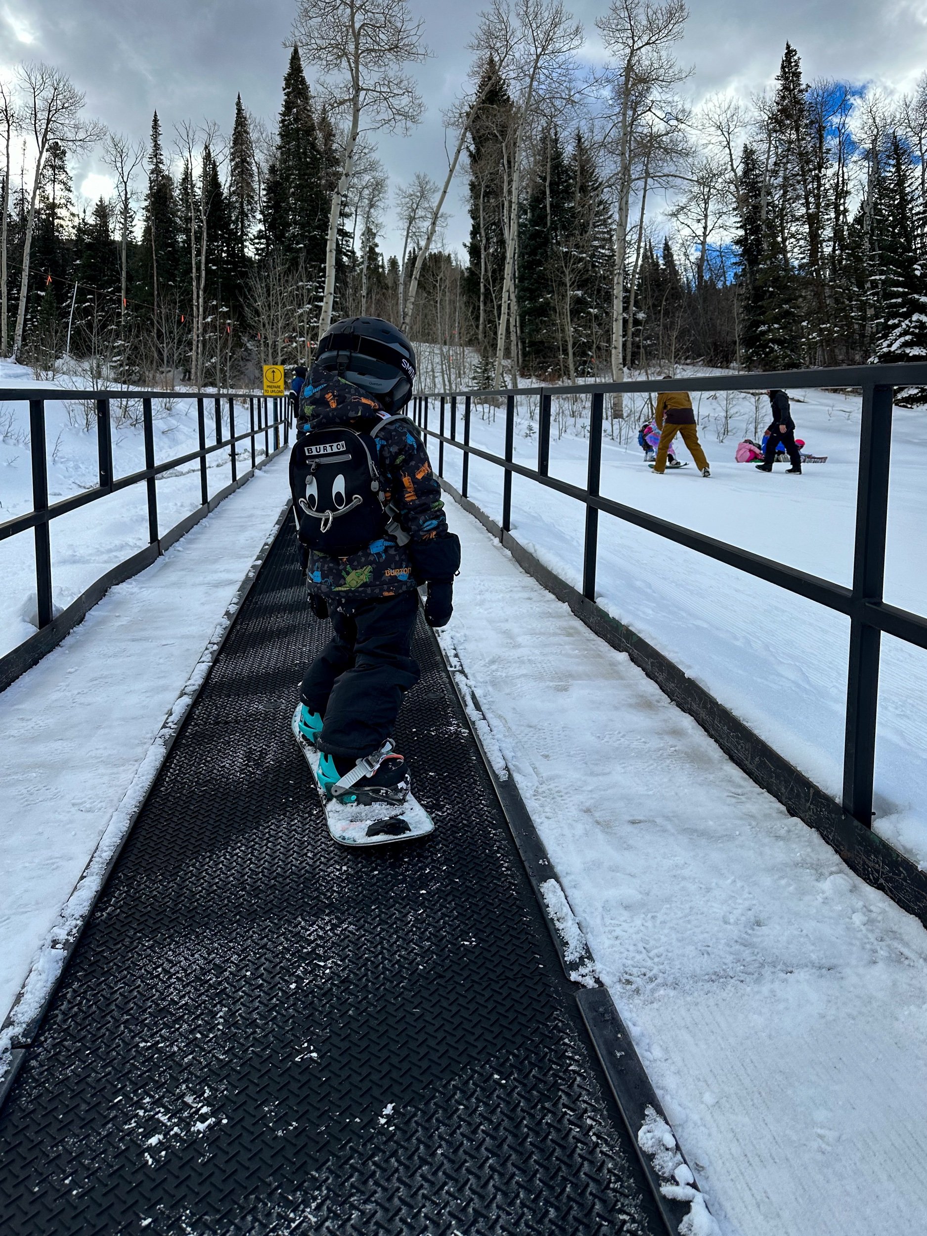 on the snowboard only carpet