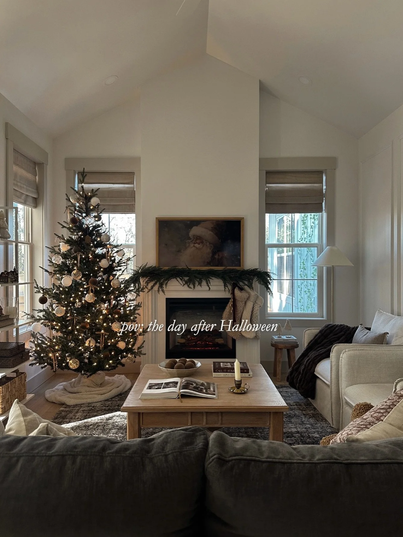 Comment SHOP for links ✨ The coziest time of year is almost here! Our Christmas living room from last year, and I can&rsquo;t wait to decorate again!!