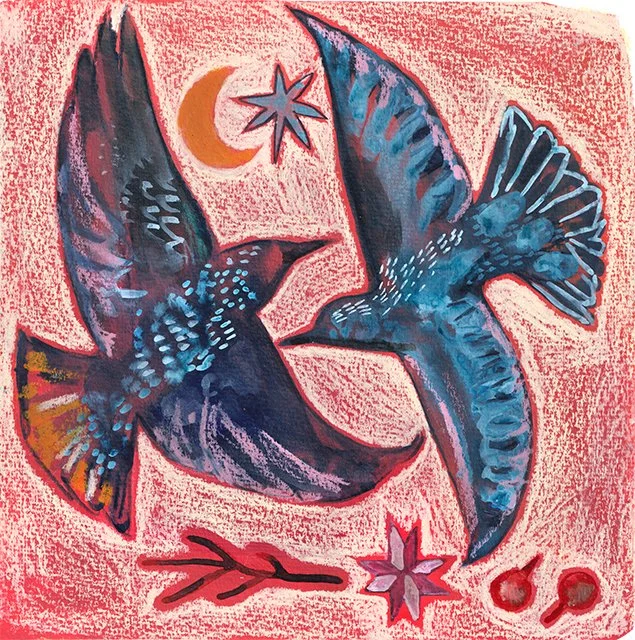 Starlings Original Painting