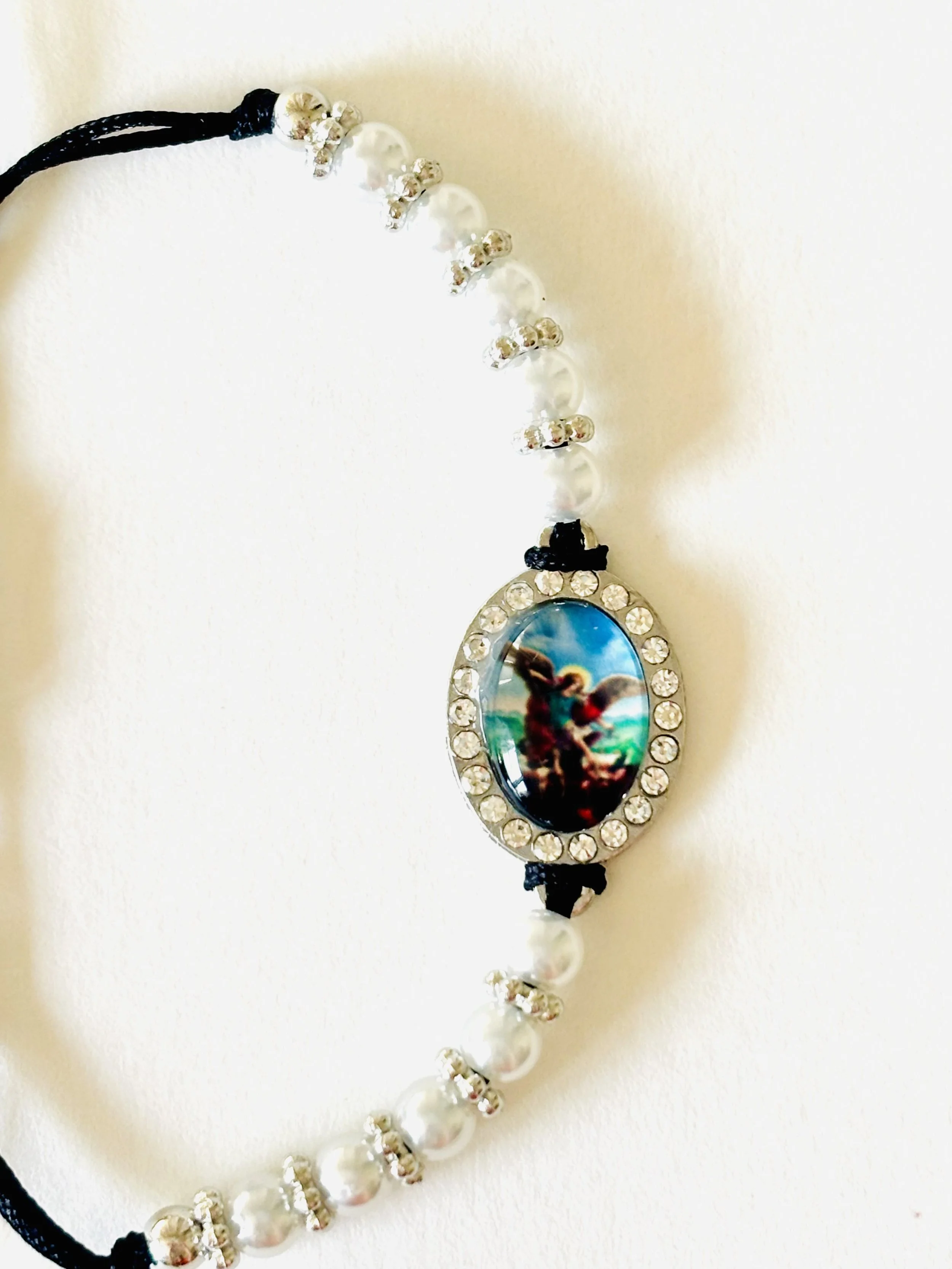 Diamond, Crystal & Pearl Michael The Archangel Bracelet