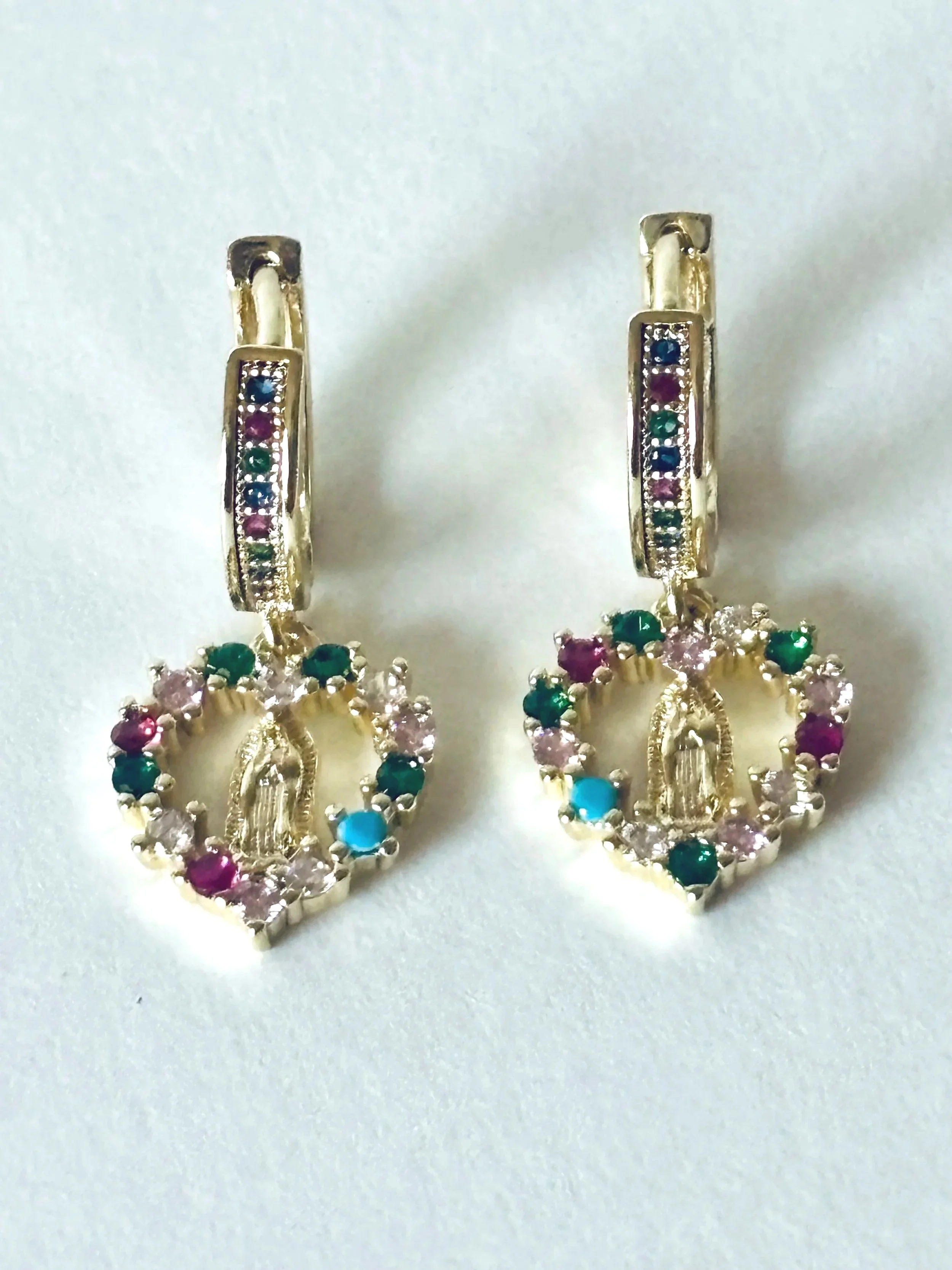 Our Lady Multicolored Crystal Diamond Earrings
