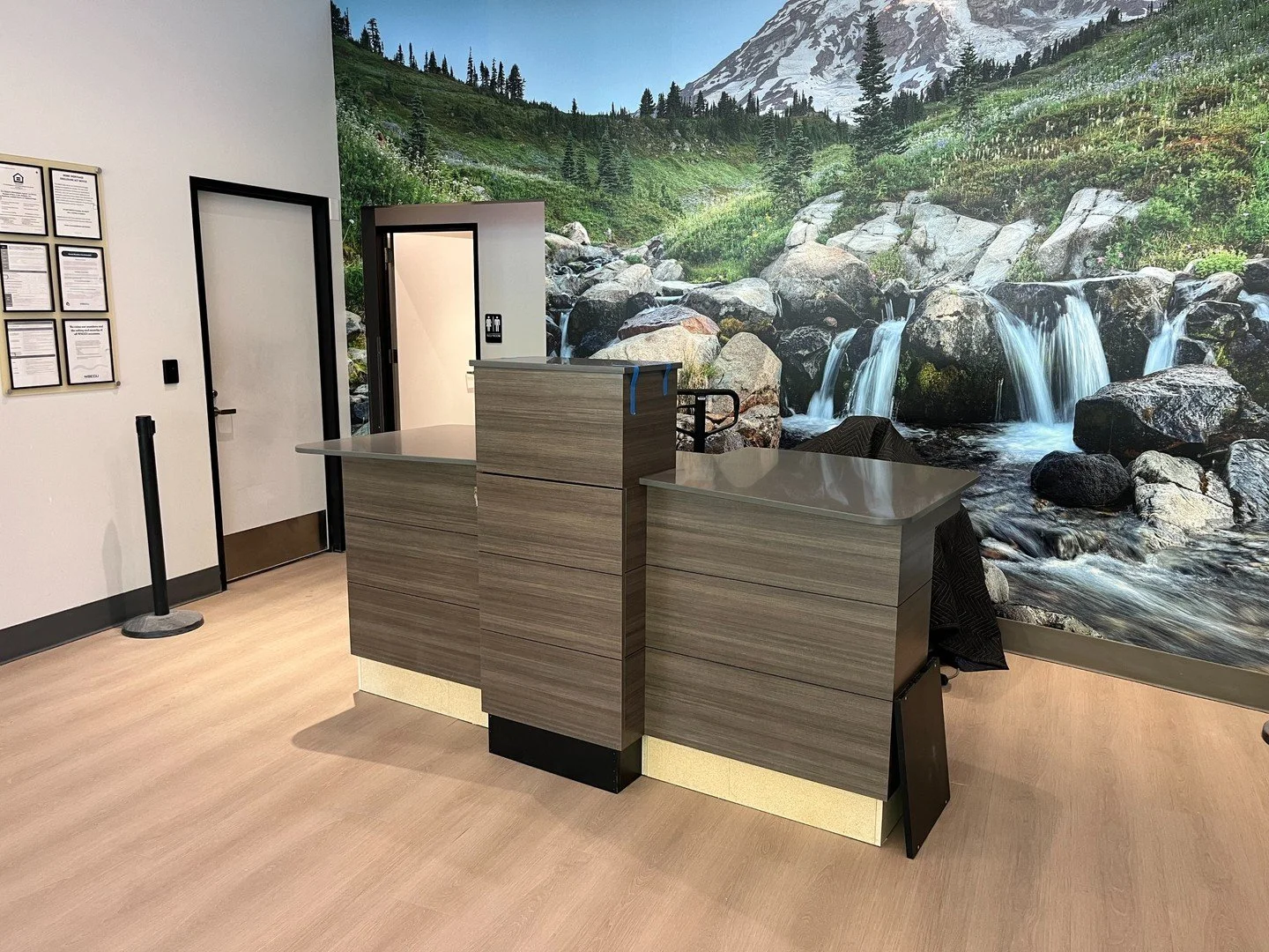 One of the most satisfying parts of construction (aside from seeing the finished product of course)? When the prep work pays off. 

Before installation of the brand-new tellers pod at WSECU, our team worked with casework contractor, IWP, to lay out t
