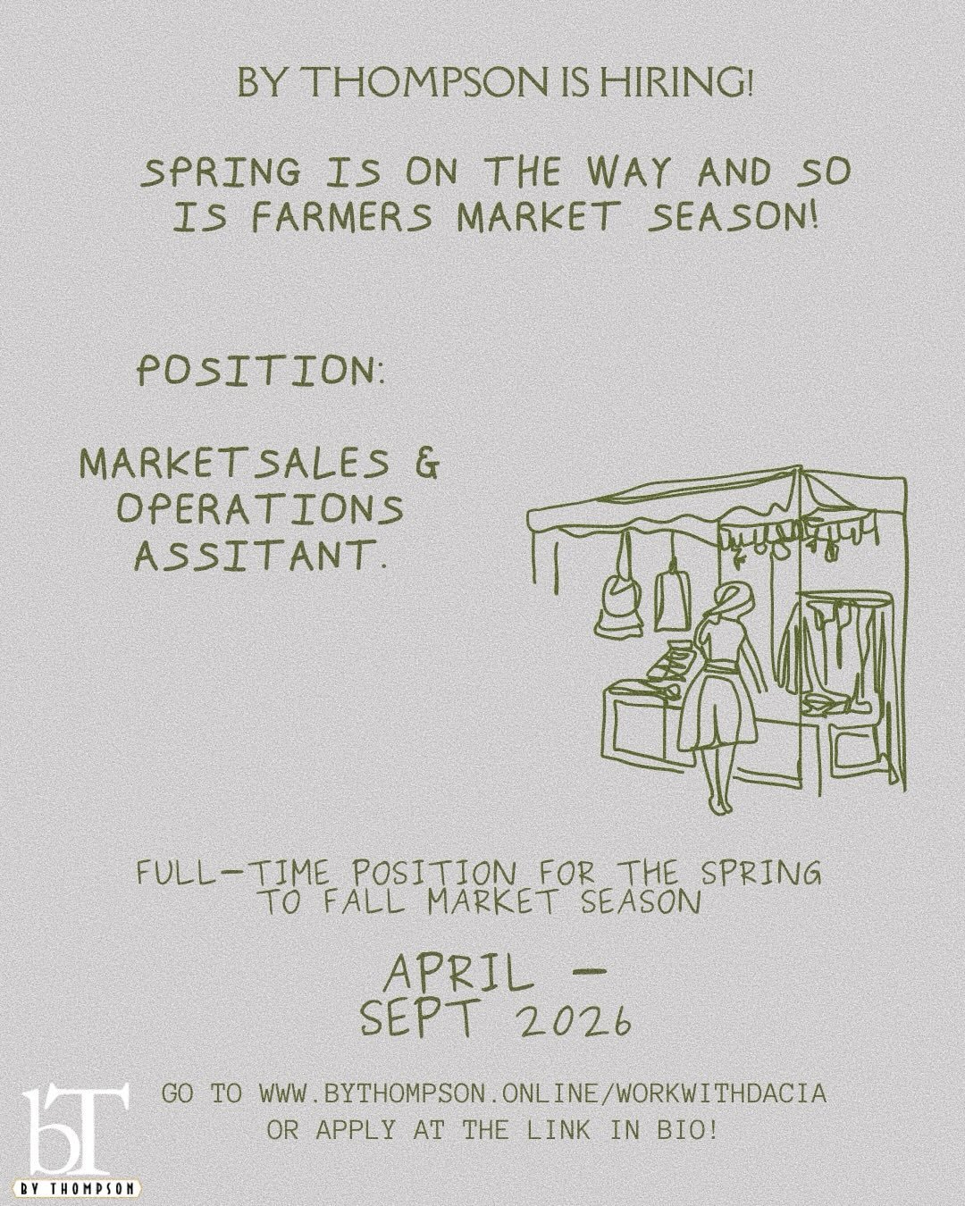 Ahhhh! I&rsquo;m hiring. Life is busy, and I need help! I&rsquo;m in need of Market Sales Assistants for the Spring to Autumn farmers market season. 

All information needed is at the link in bio 🙂

College students are welcome to apply. 
Share, sha