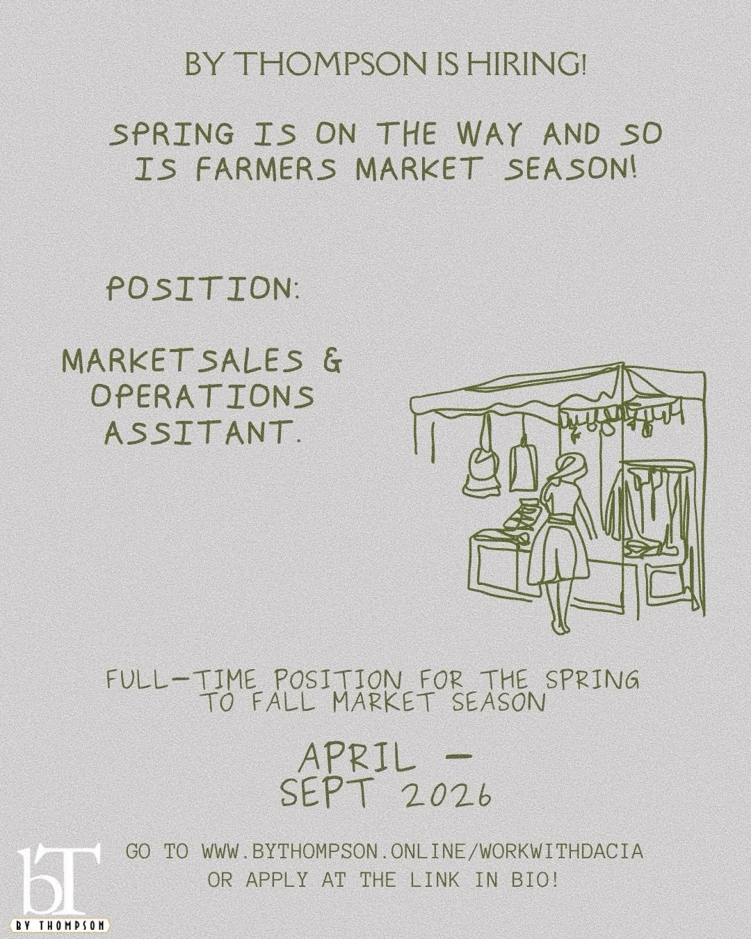 Ahhhh! I&rsquo;m hiring. Life is busy, and I need help! I&rsquo;m in need of Market Sales Assistants for the Spring to Autumn farmers market season. 

All information needed is at the link in bio 🙂

College students are welcome to apply. 
Share, sha