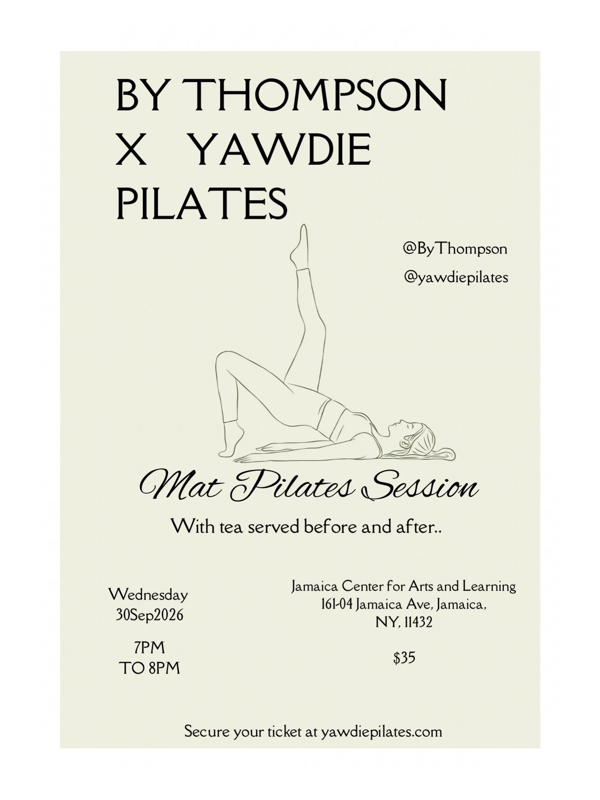 The sweet burn from Pilates on the mat to some dancehall/soca music!

Come vibe out with me and Amanda @yawdiepilates on Wednesday 30thSep2026.

All info on flyer and at the link included!