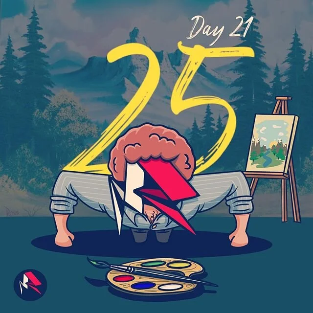@phoydar - Day 21 of 25! 
25pushupchallenge #digitalart #digitalillustration #digitalpainting #art #artistsoninstagram #illustration #bobross #happytrees