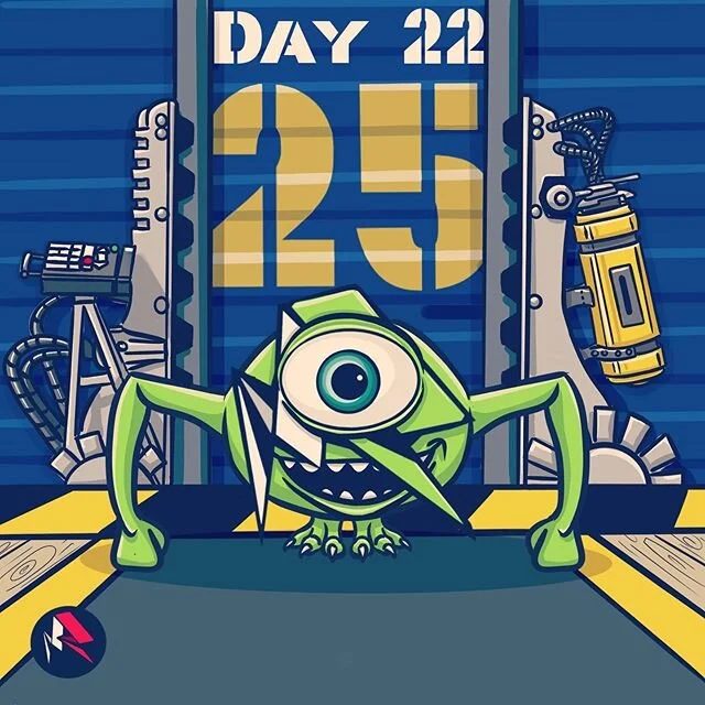 @phoydar - Day 22 of 25! Another great idea from @yellowspecs 
25pushupchallenge #digitalart #digitalillustration #digitalpainting #art #artistsoninstagram #illustration #monstersinc #monsters #mikewazowski #monstersuniversity #pixar