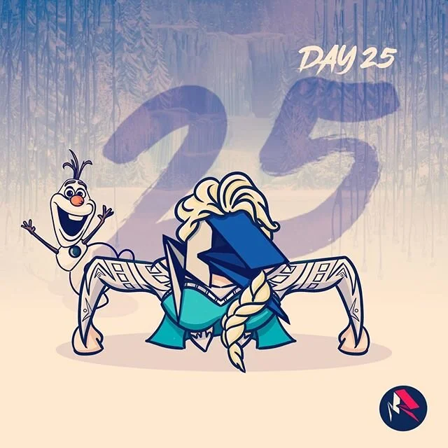@phoydar and @jessicarochelle12 I hope Frankie likes it! - Day 25 of 25! 
25pushupchallenge #digitalart #digitalillustration #digitalpainting #art #artistsoninstagram #illustration #frozen #elsa #olaf