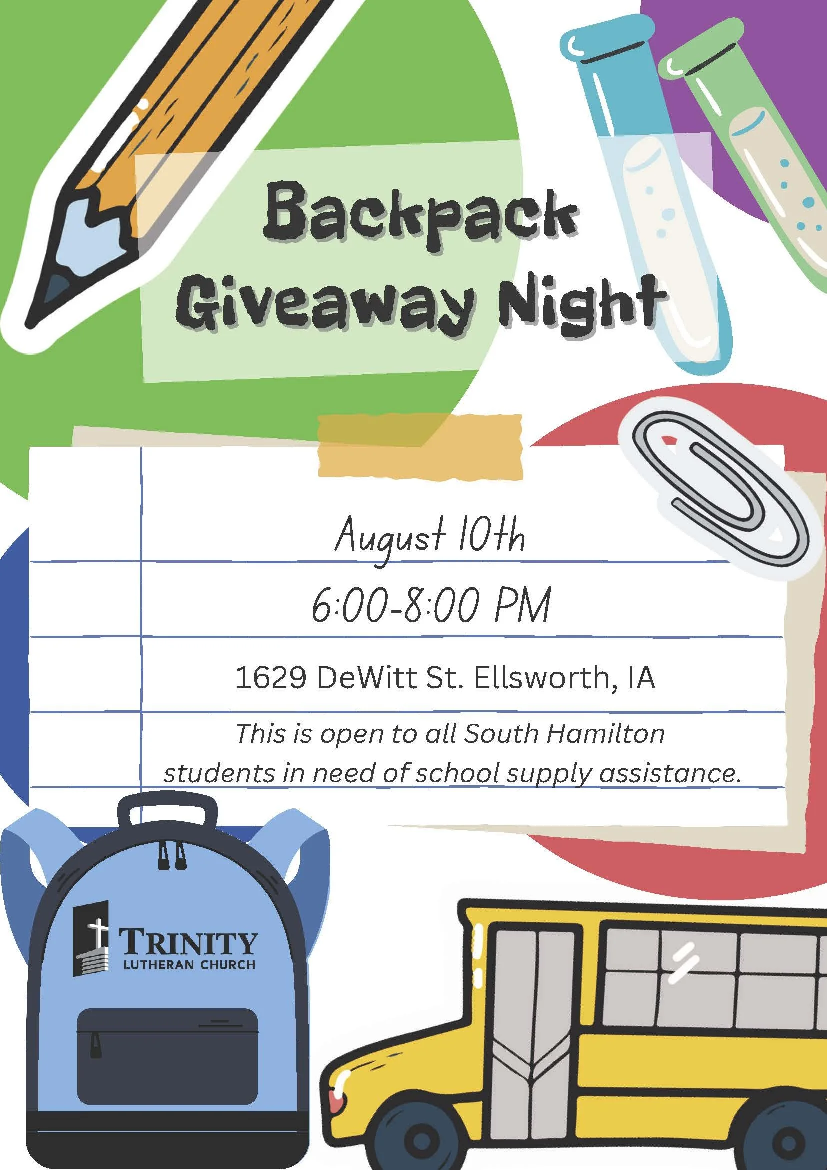 Backpack Giveaway Night!