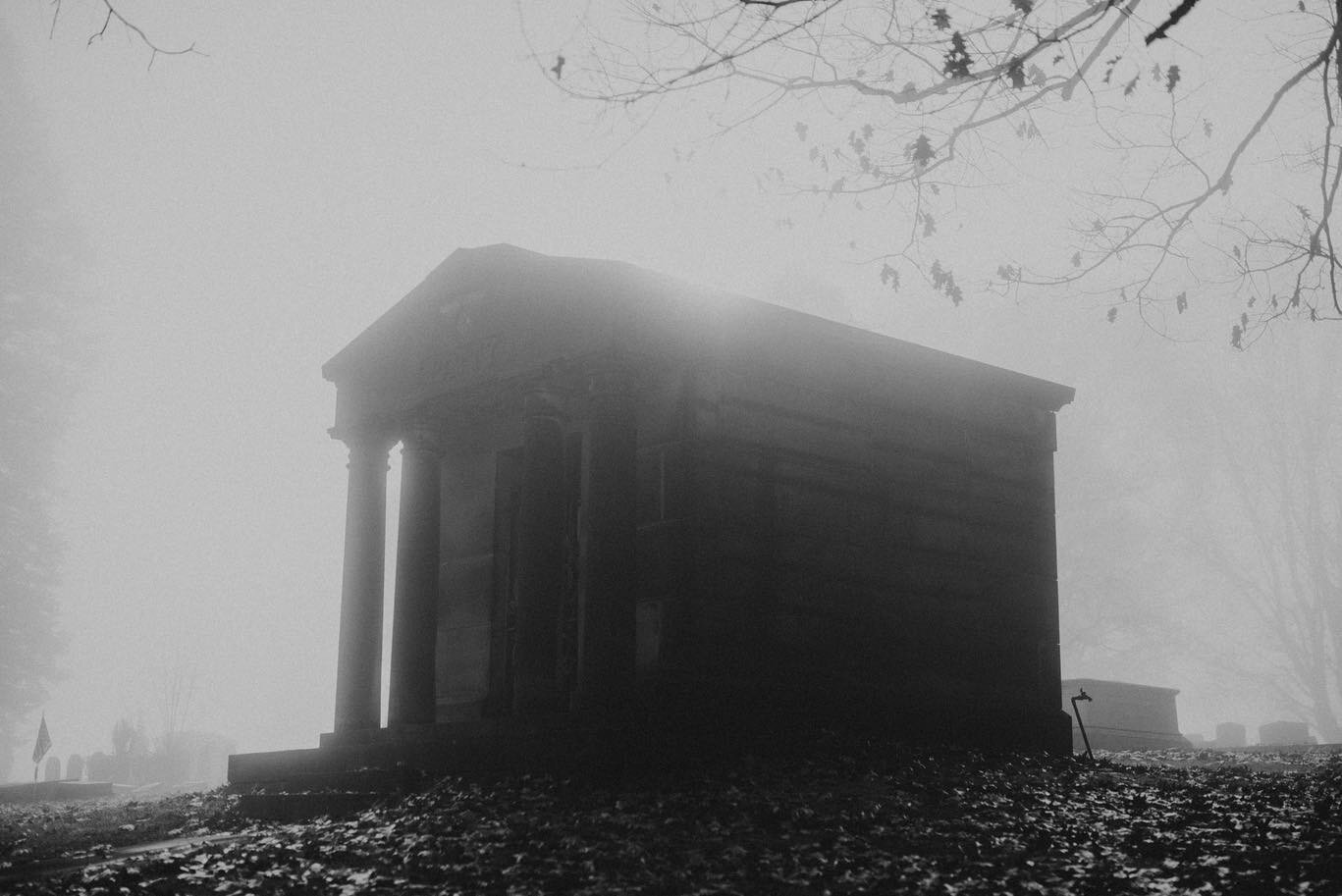 Sewickley Cemetery on a foggy autumn morning 🖤