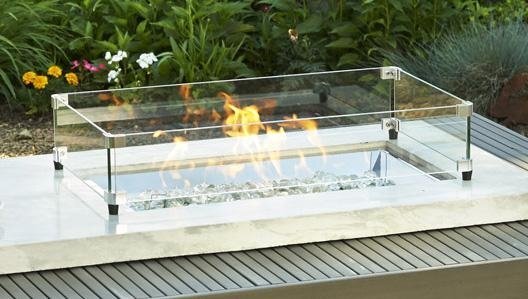 Alcott Rectangular Gas Fire Pit Table, Providence Stainless Steel Propane Gas Fire Pit Table
