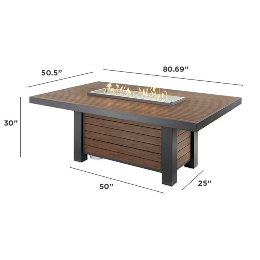Kenwood Linear Dining Height Gas Fire, Linear Fire Pit Table