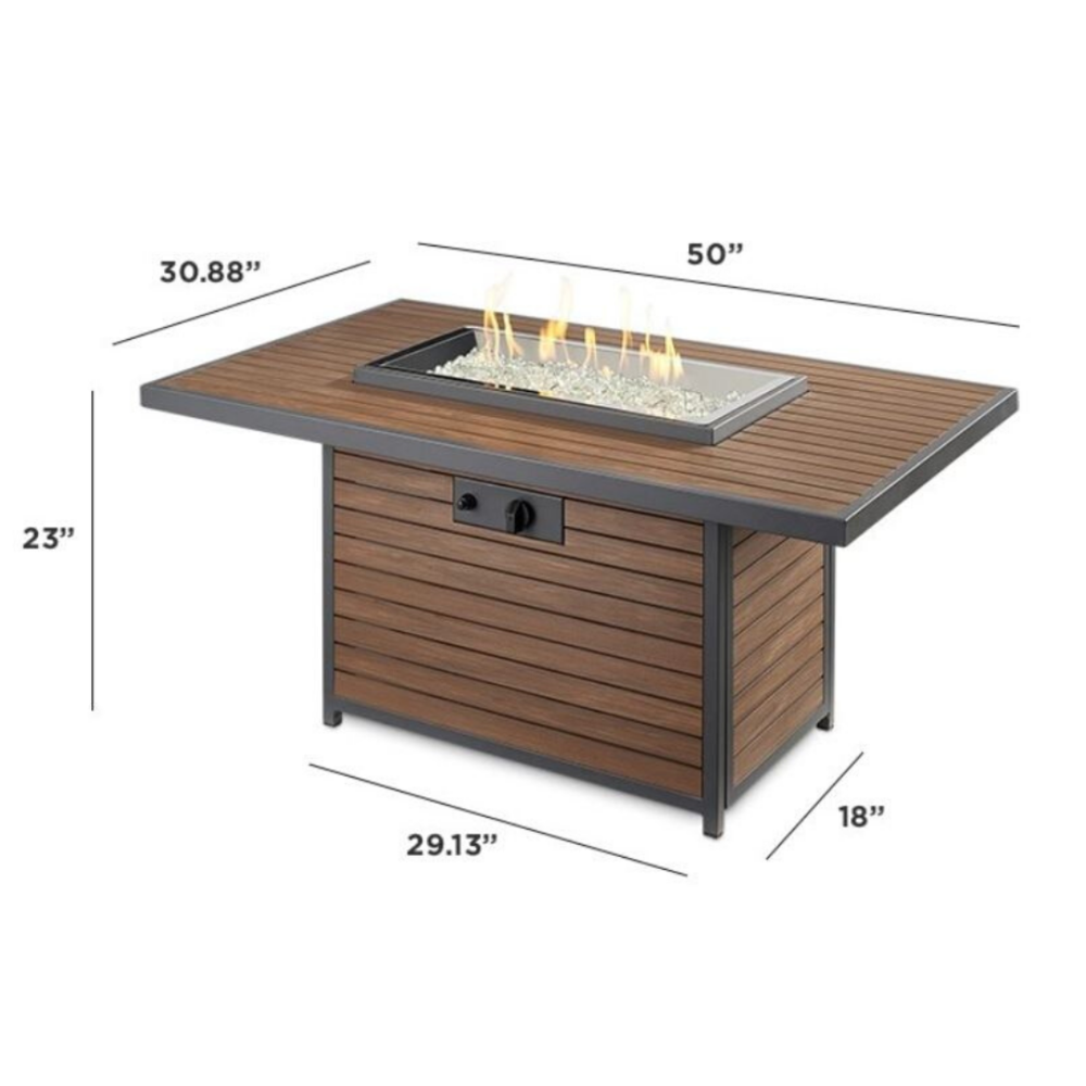 Kenwood Rectangular Chat Height Gas Fire Pit Table — Against The Grain
