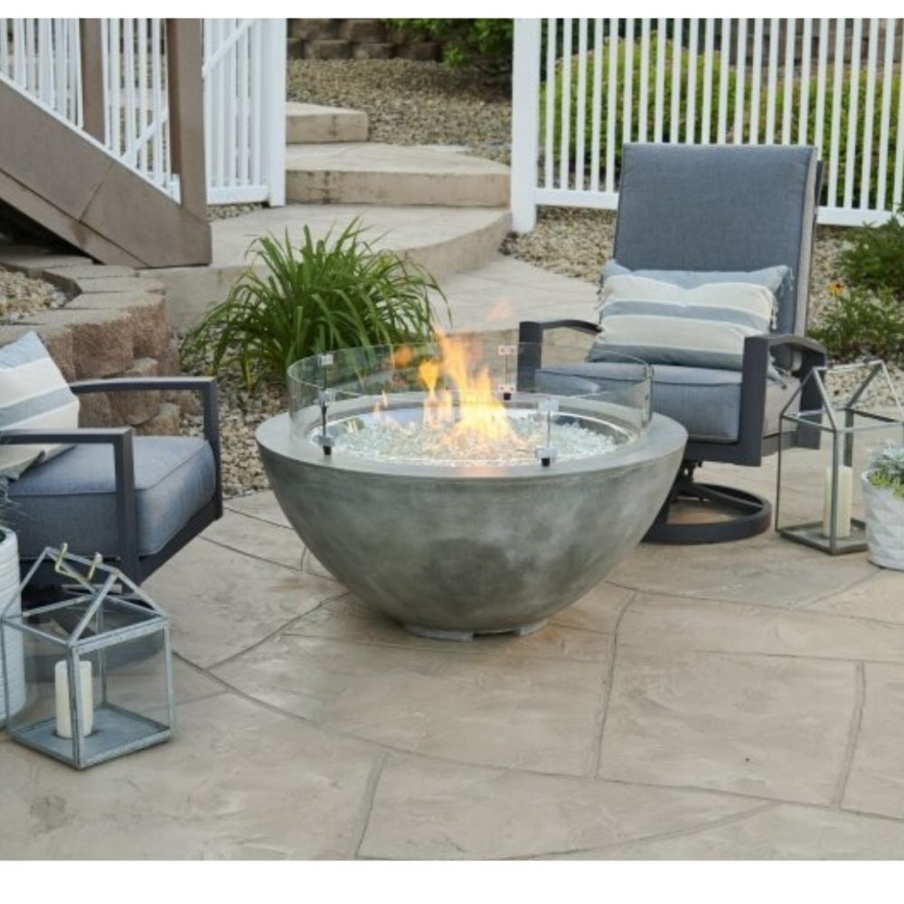 Natural Grey Cove 30 Gas Fire Pit Bowl, Natural Gas Fire Pit Bowl