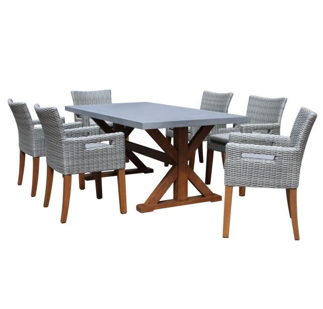 Eucalyptus Rectangle Dining Table Set, Rectangle Dining Table Set With Bench