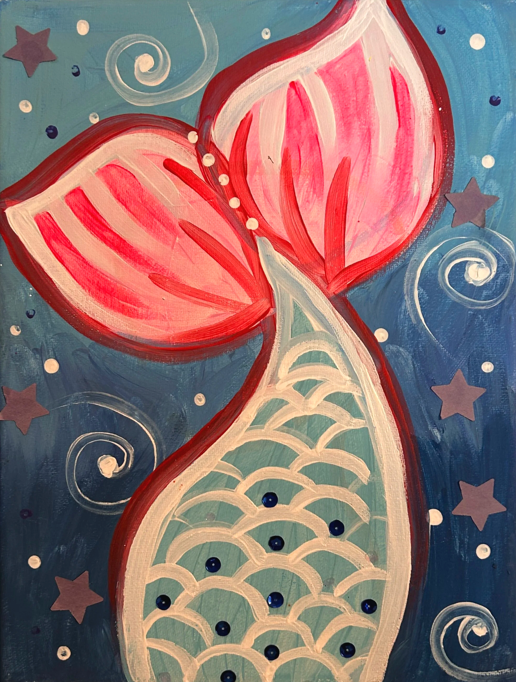 Pink & Blue  Mermaid Tail