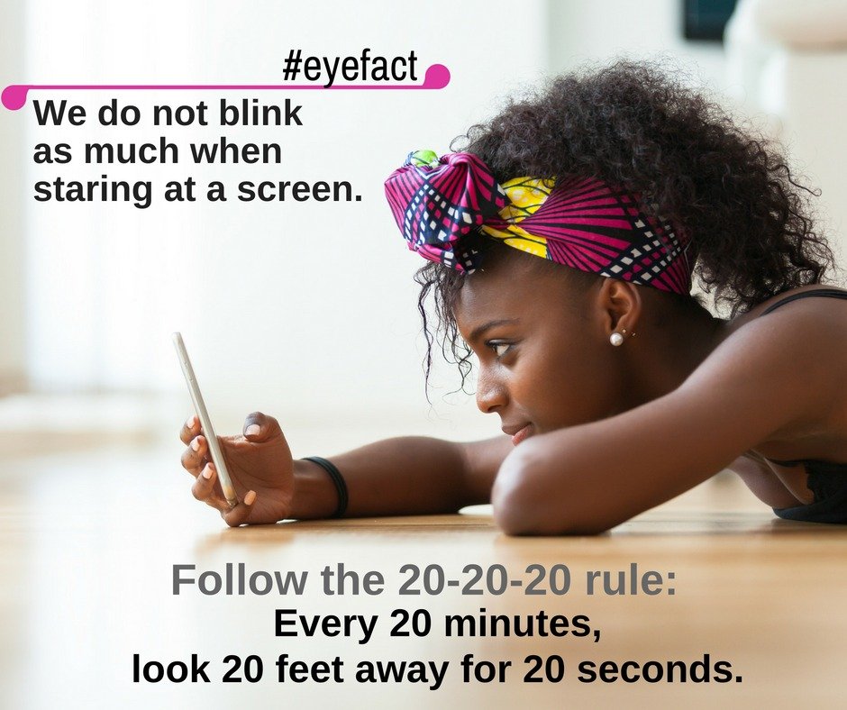 Seeing this post? It might be time to take a break! Help reduce digital eye strain symptoms by following this easy tip.