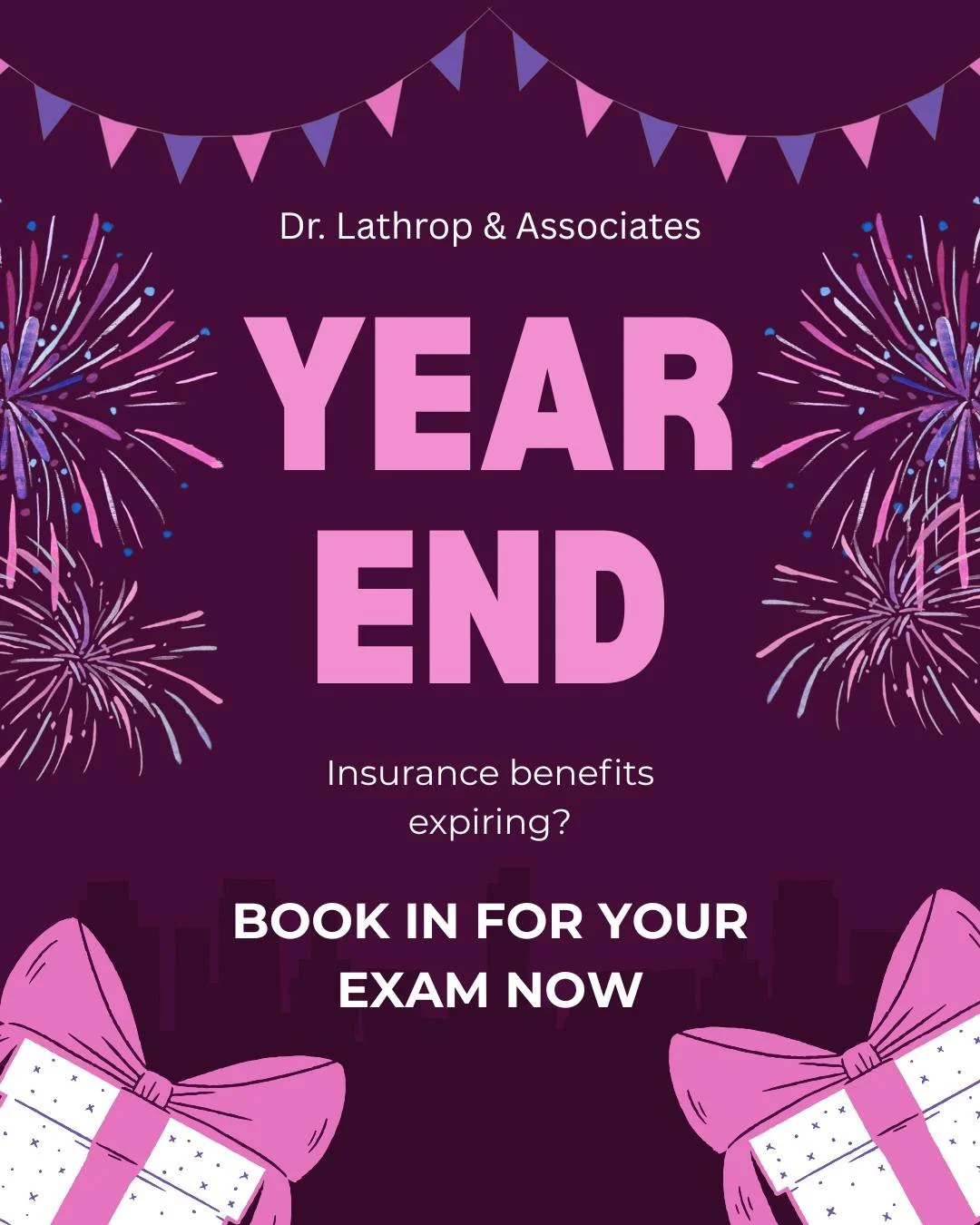 Last chance to book in for your eye exam before the end of the year! Book online now at drlathrop.com or call us at 403-258-2010.