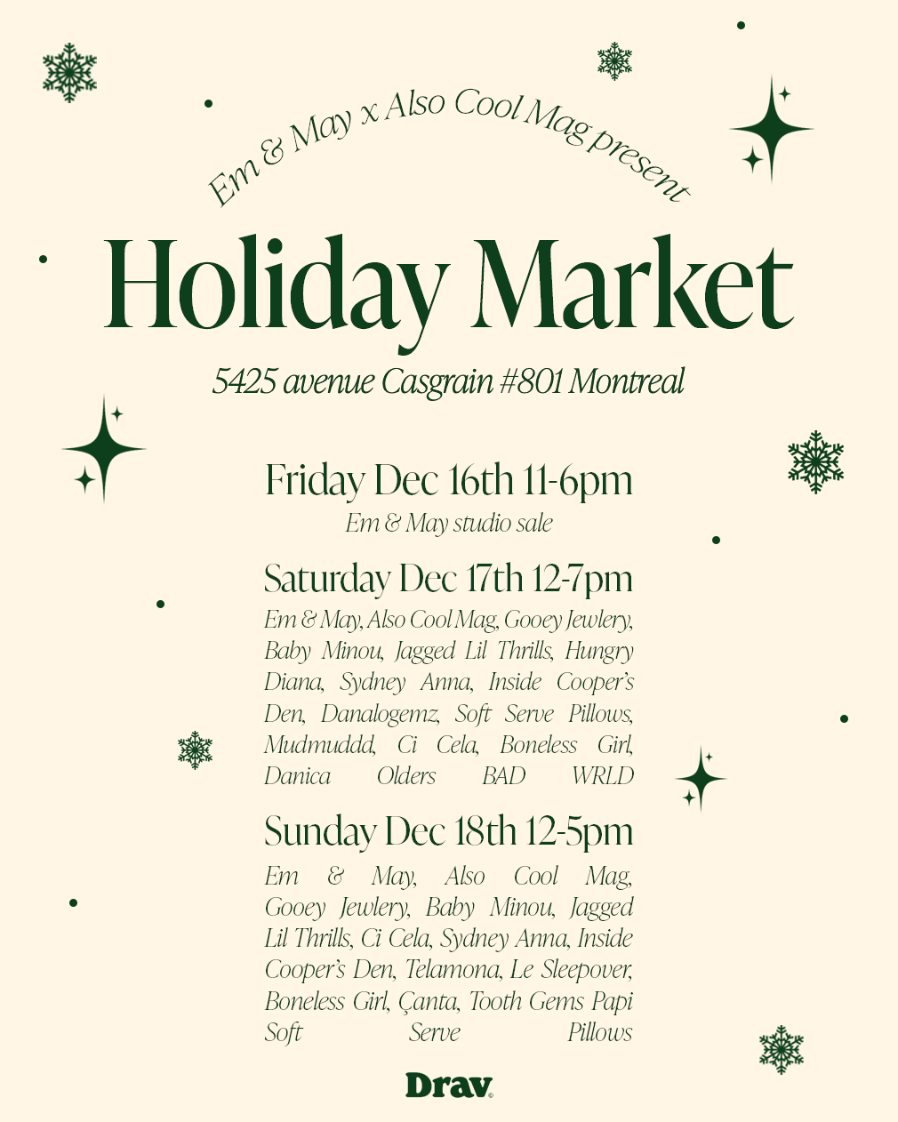 Also Cool x Em&amp;May 2022 Holiday Pop Up