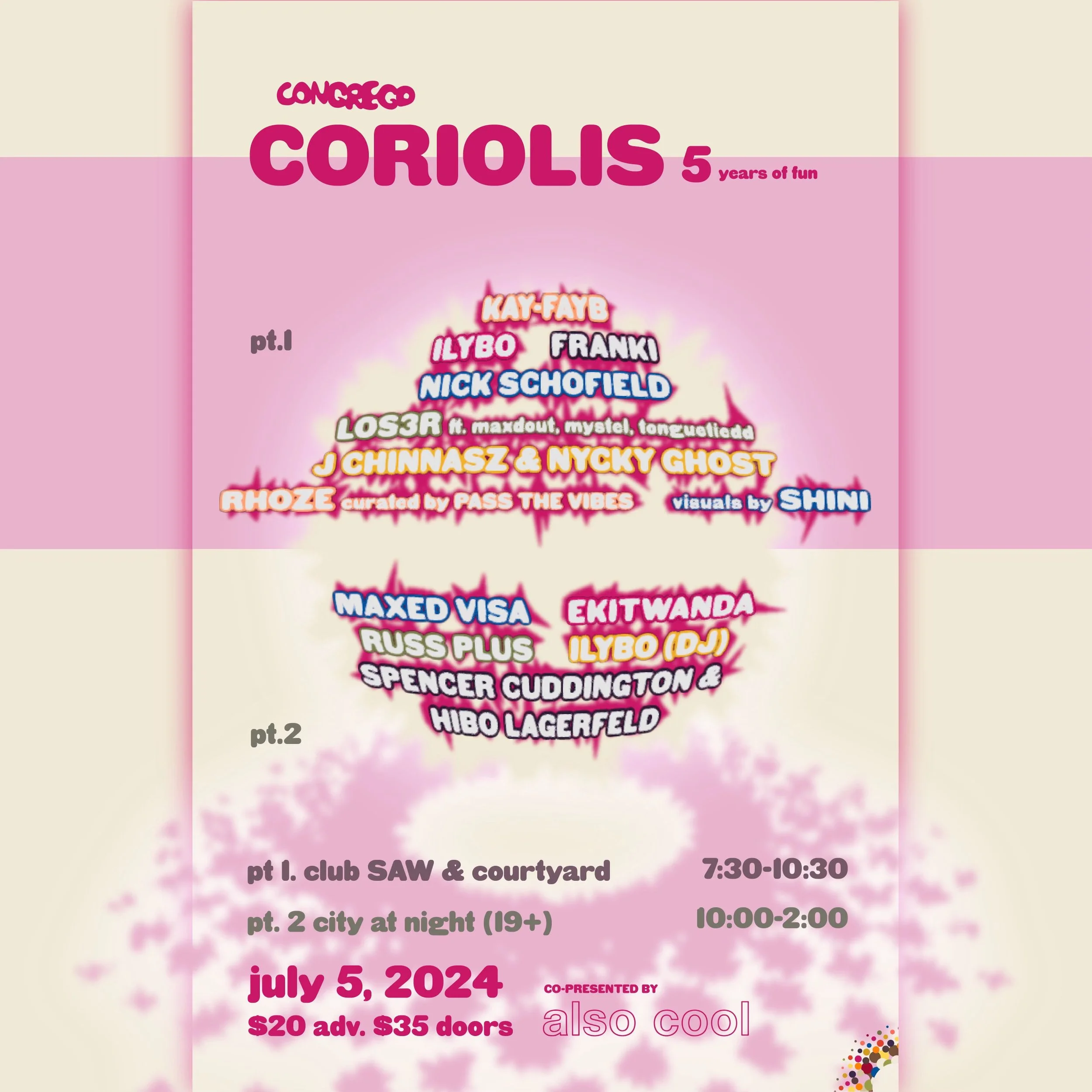 Also Cool Teams Up with Congrego for Coriolis: 5 Years of Fun