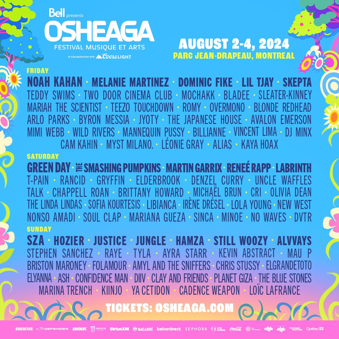 Also Cool's Osheaga 2024 Top Picks (Bladee, No Waves, DIIV, and More)