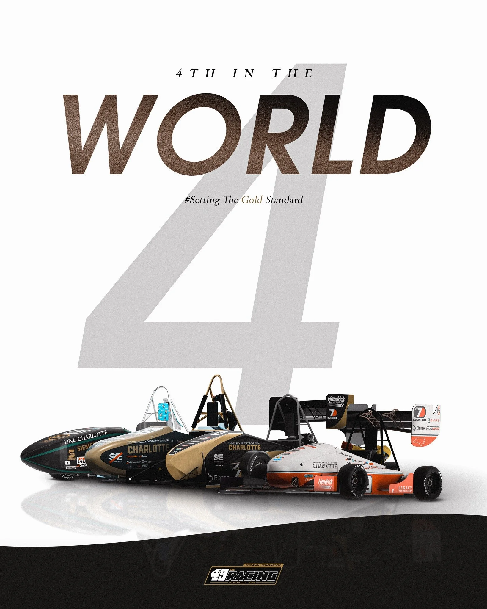 According to the official Formula SAE world ranking charts, 49ers Racing IC sits at #4  on the leaderboard.

Four Cars - Four Generations - One Legacy. This is 49ers Racing IC.

#49ersracingic #underbird #settingthegoldstandard #fsae #GoldStandard #E