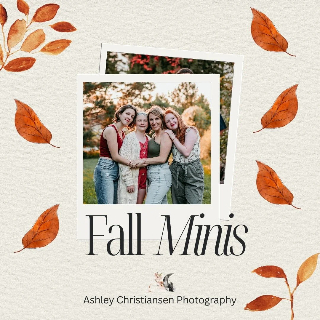 🍂 Fall Mini Sessions Are Here! 🍂

I&rsquo;ve decided to open fall mini's early this year because my fall calendar always fills up so fast &mdash; and once these dates are gone, they&rsquo;re gone! These mini sessions are quick, easy, and perfect fo