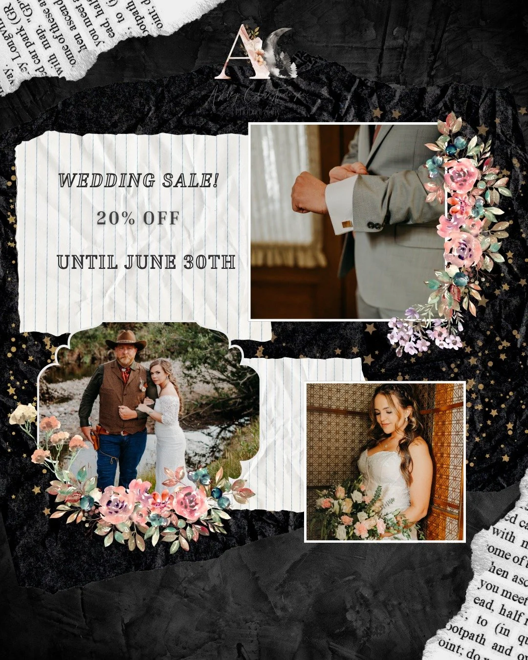 💍 June Special: 20% Off All Wedding Packages! 💍

Love is in the air&mdash;and so is this limited-time deal! Now through June 30th, take 20% off all wedding photography packages when you book your special day with me. Whether you're planning an inti