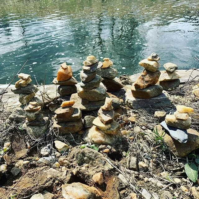 After 5 minutes of building these rock cairns, I felt like a new person.