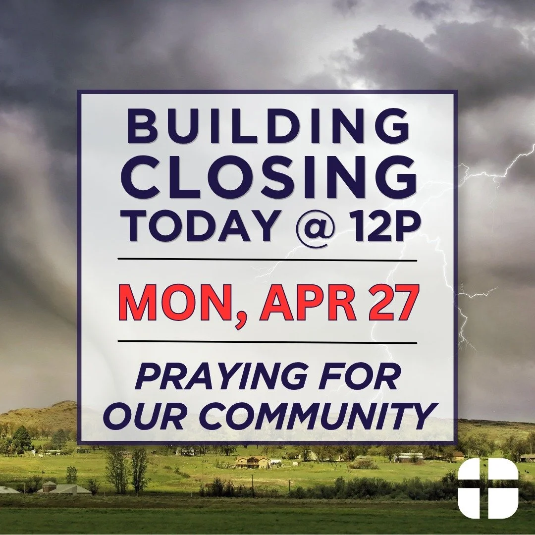 Due to severe weather expected in our area, Cornerstone UMC will close the building today, Monday, April 27 at 12p.

We are praying for the safety and protection of everyone in our community, as well as  all those affected by today&rsquo;s weather. P