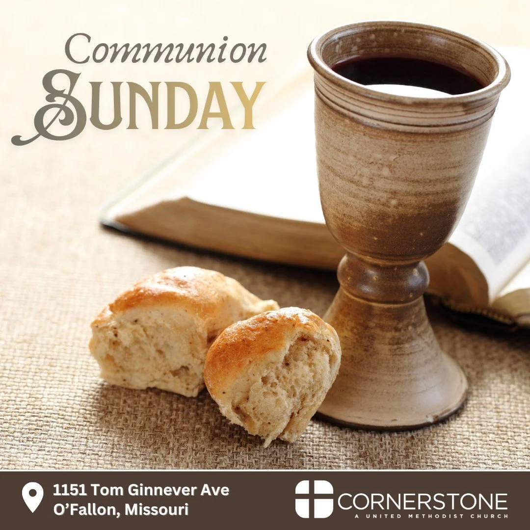 Gather together for Communion tomorrow, Sunday, May 3 at Cornerstone UMC. Communion will be served at both the 9:00a Classic service and the 11:00a Modern service.

All are welcome&mdash;we&rsquo;d love to worship with you 🤍

Cornerstone UMC is loca