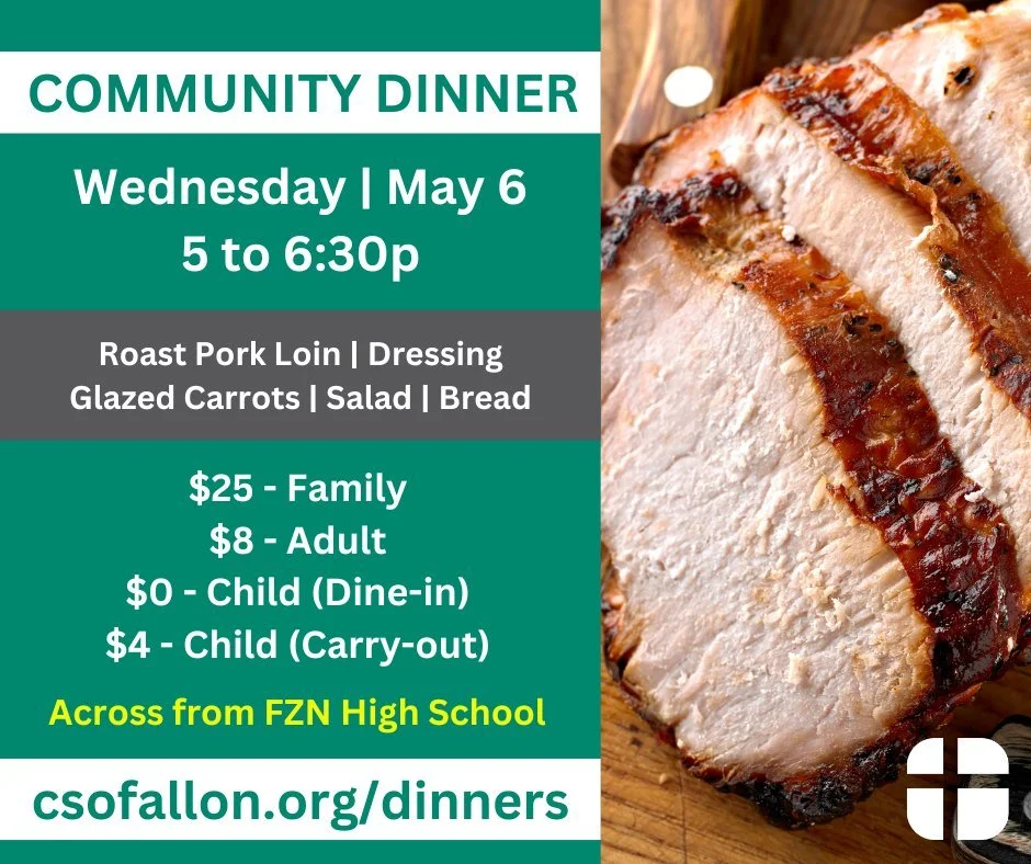 GATHER FOR THE FINAL COMMUNITY DINNER THIS SEMESTER!
All are welcome Wed, May 6 from 5 to 6:30p for a night of delicious food and friendly conversation. Best of all, you get to let us take care of the clean up!

Today, May 3  is the deadline to sign 