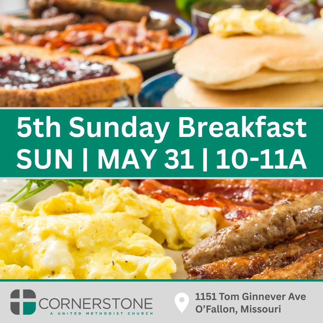 ALL ARE INVITED THIS SUNDAY - Free Breakfast Sundays at Cornerstone UMC every 5th Sunday from 10&ndash;11 AM! 

Let&rsquo;s come together as a community to enjoy food, fellowship, and faith&mdash;because church isn&rsquo;t just about the pews, it&rsq