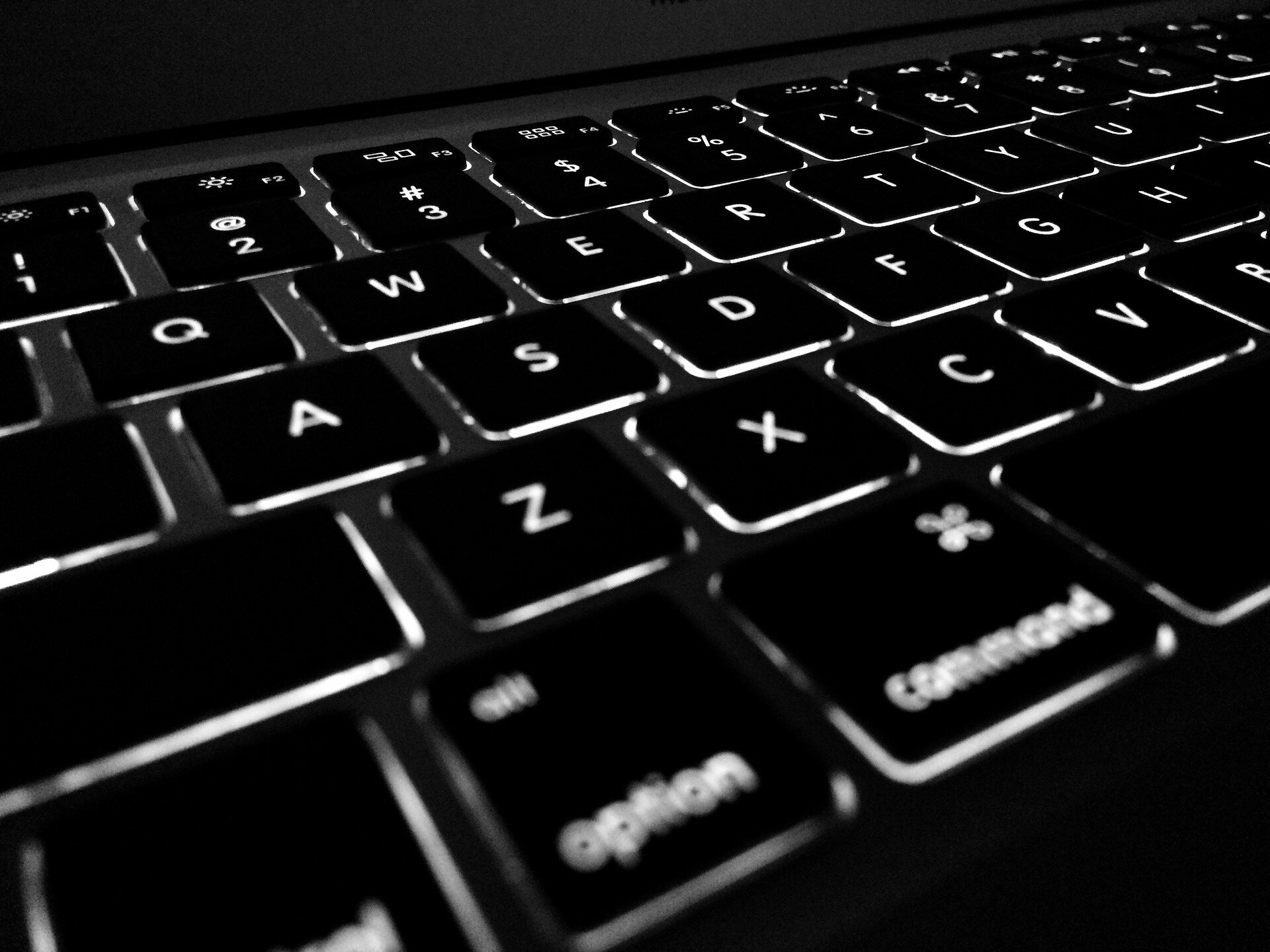 Black and white laptop keyboard