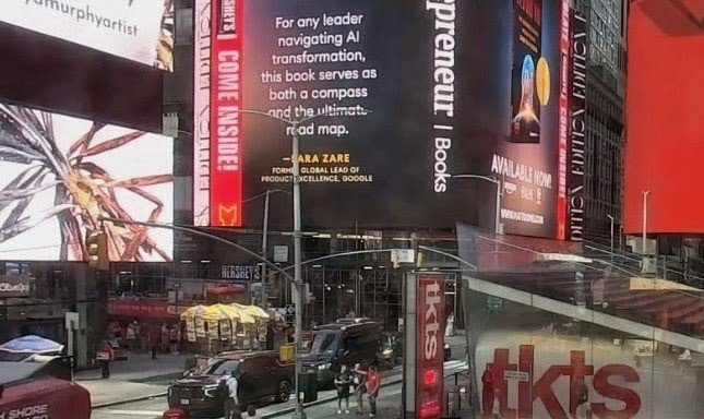 Times Square NYC street view.  Screen-shot camera image capture from live Earthcam.com app.