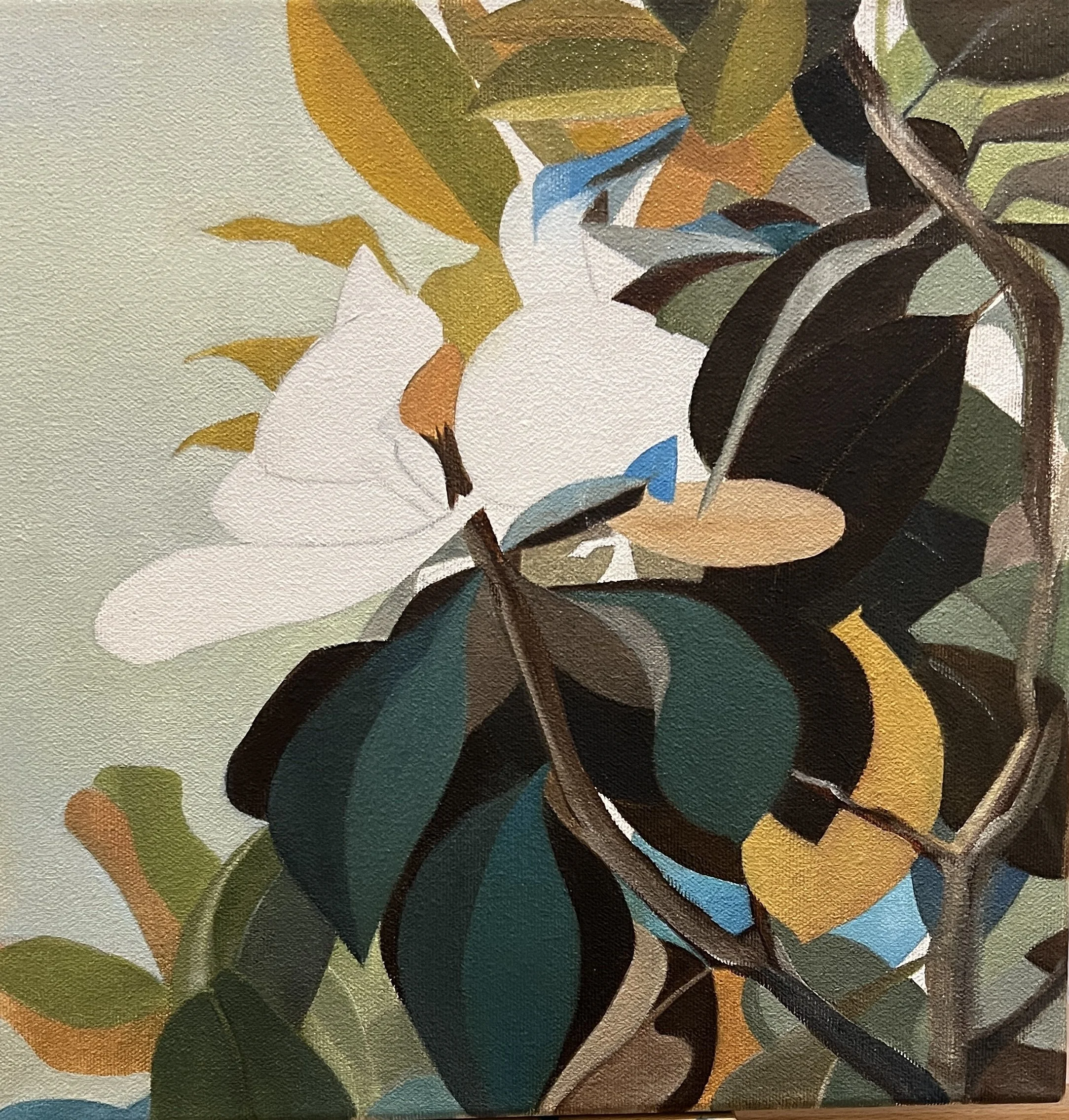 Magnolia oil painting (in progress)