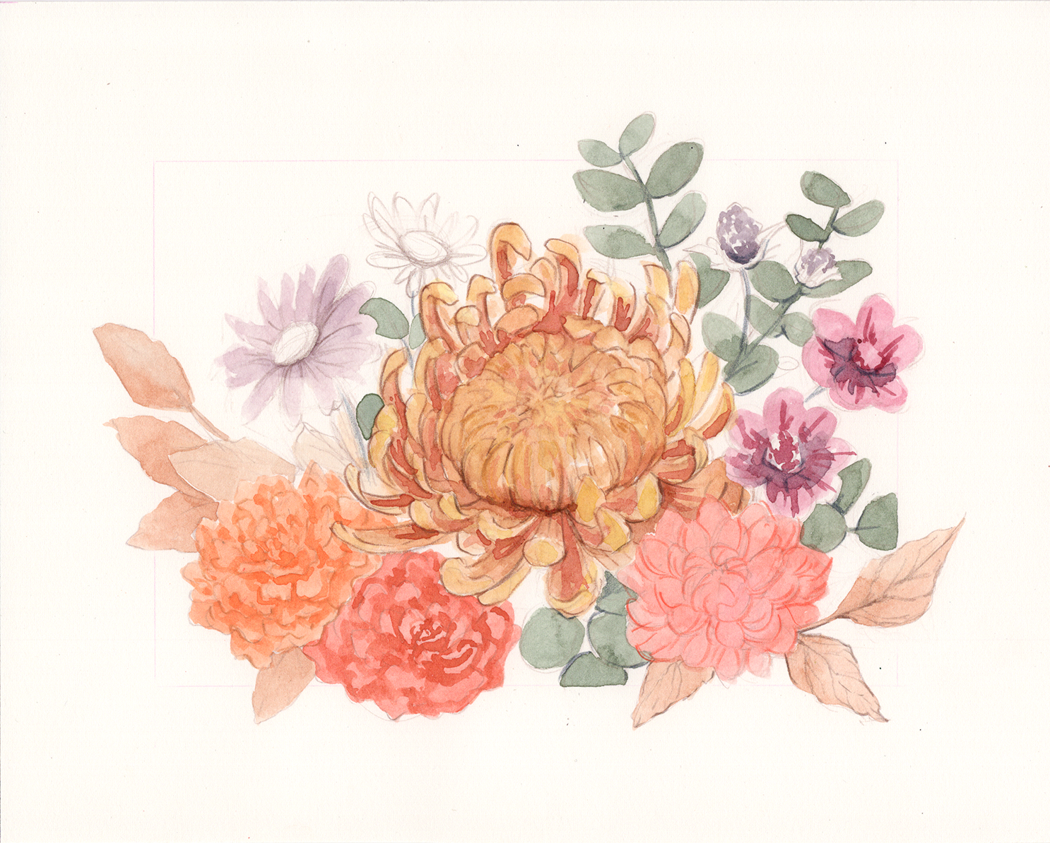 Botanical Art in Watercolor: Autumn Flowers