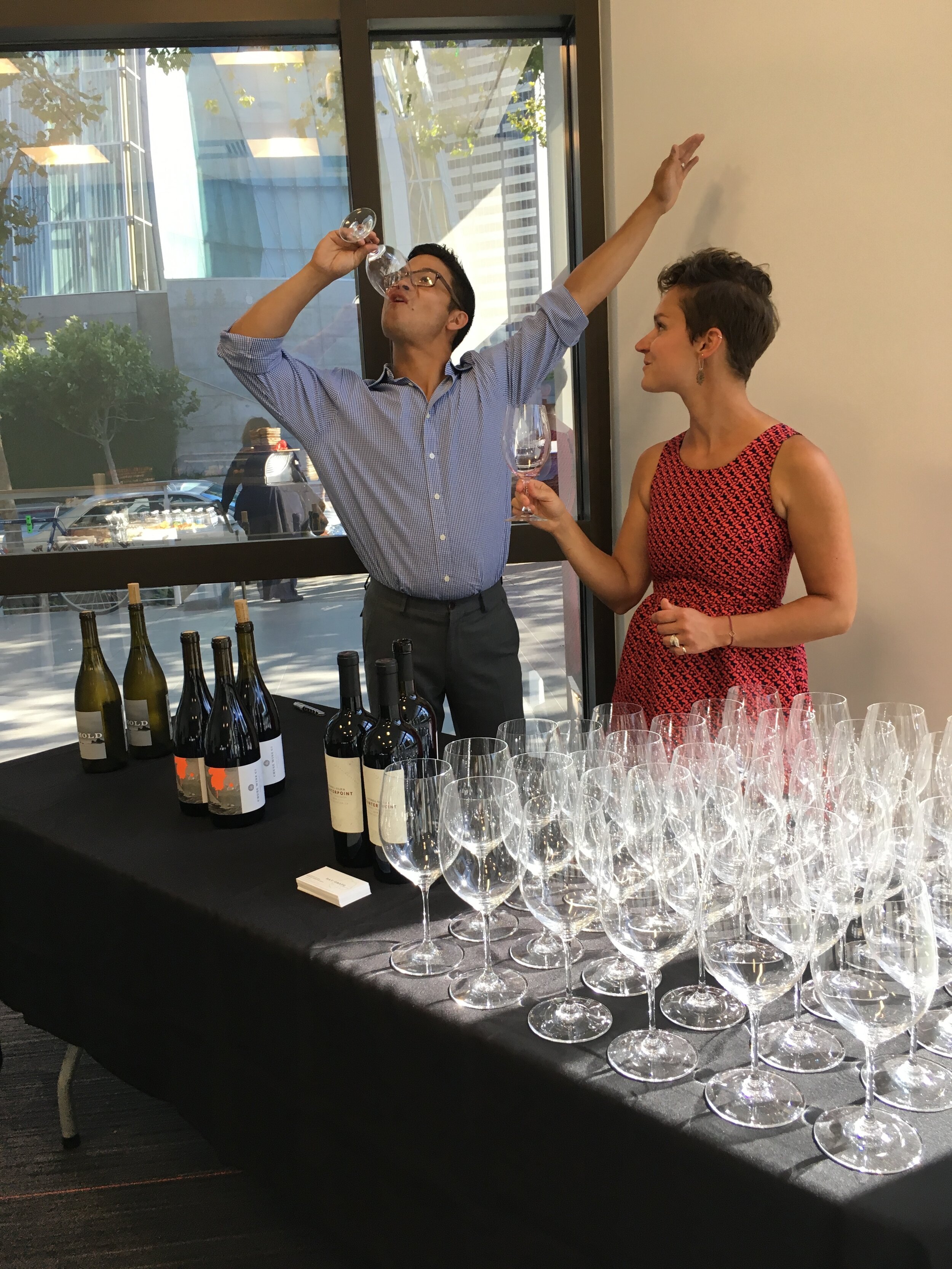 financial planner thank-you event with wine