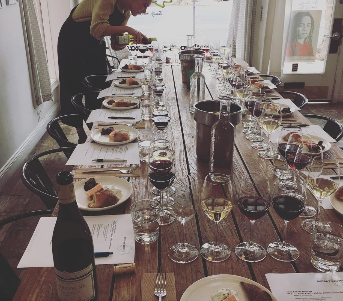 team-building wine pairing class