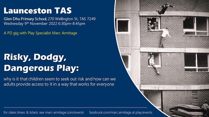 On Wednesday the 9th of November ECET North will be hosting Play Specialist Marc Armitage for Professional Development on &lsquo;Risky Play&rsquo; at Glen Dhu Primary School. For further details see the event flyer and to book follow the links below,
