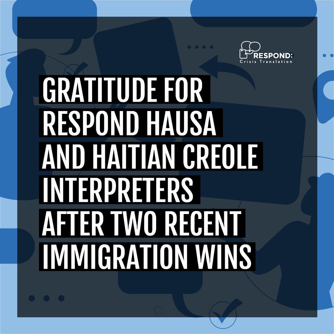 At Respond Crisis Translation, every win is hard-fought. Working at the frontlines of suffering, injustice, and violence worldwide, we cherish every success and piece of good news we receive about the clients we serve.

Here are two recent success st