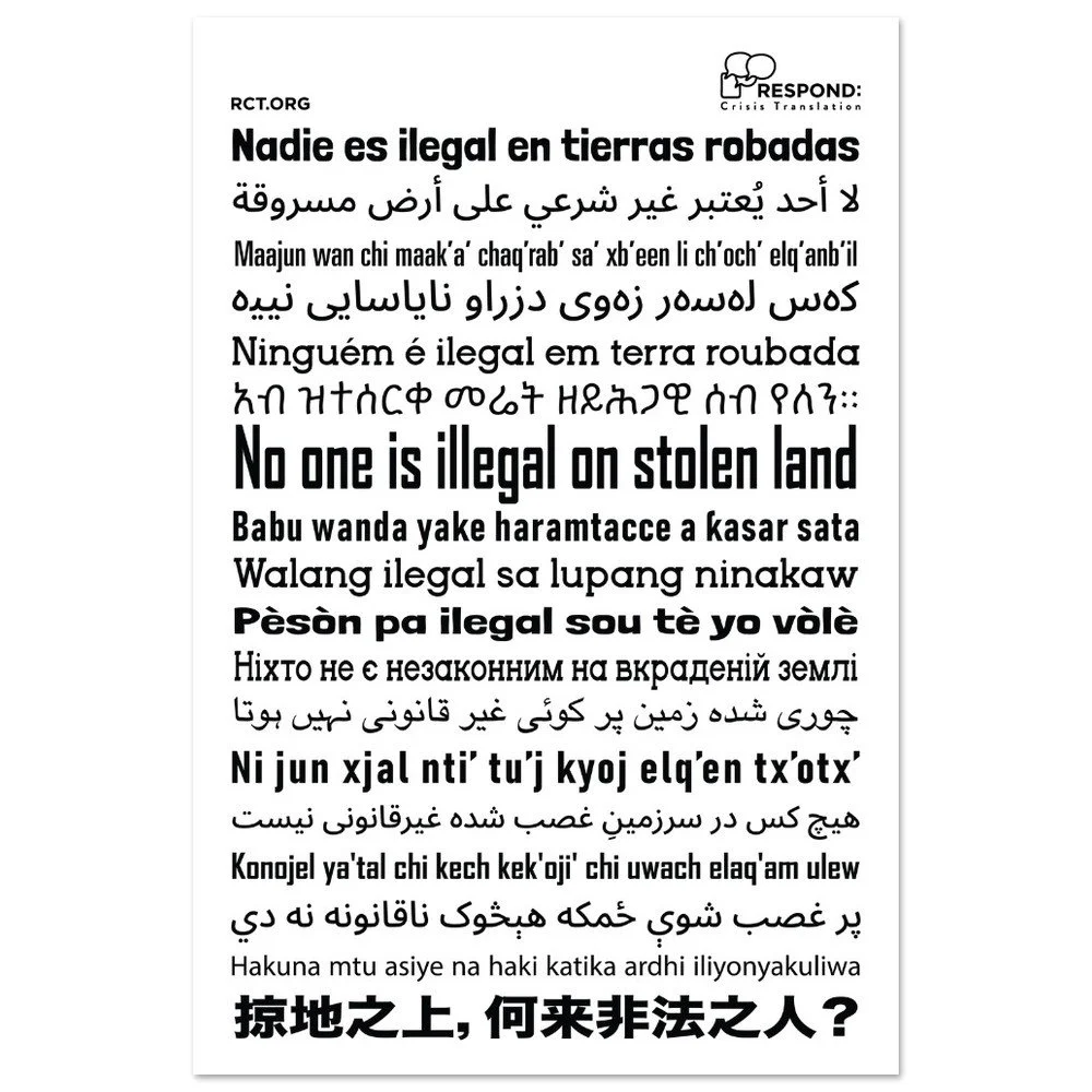 No one is illegal on stolen land - Classic Poster 27x35 cm / 11x14″