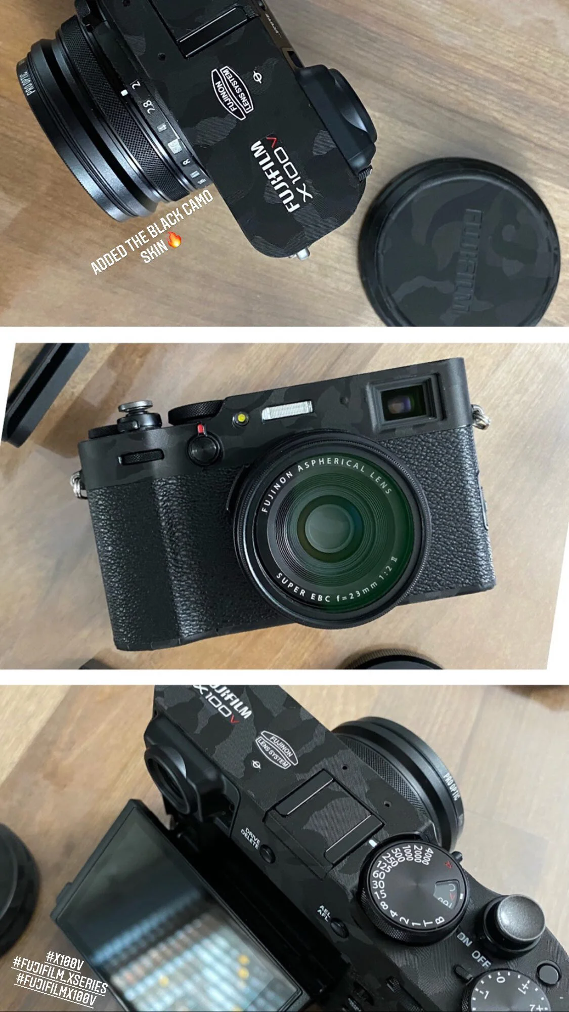 Fujifilm X100V and X-Pro 3 Black Camo Skin